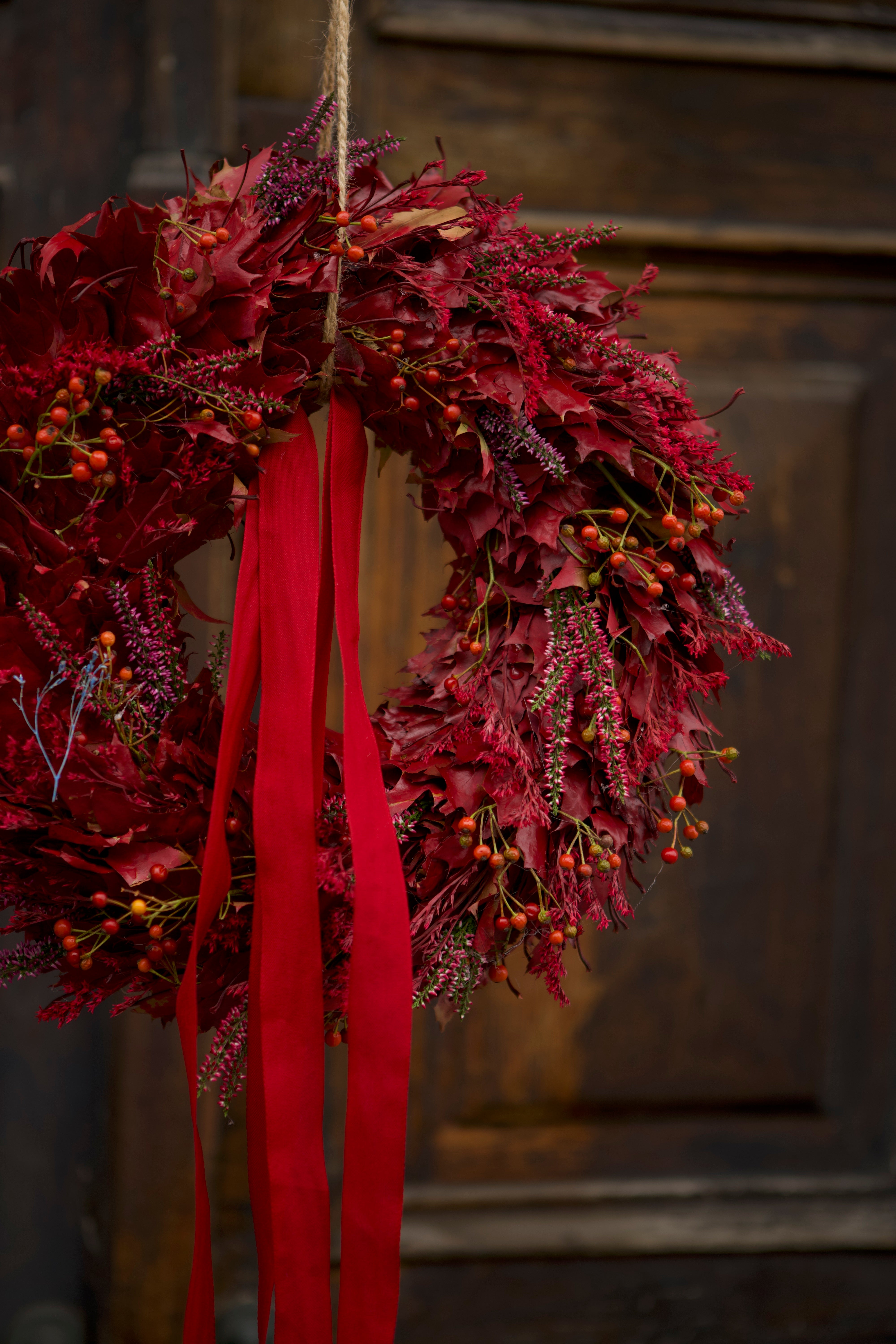 Wreath on the door- sunset