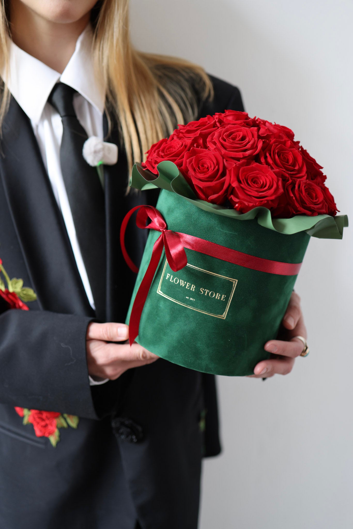 Flowerbox Wieczne Czerwone Róże „Velvet Rose”