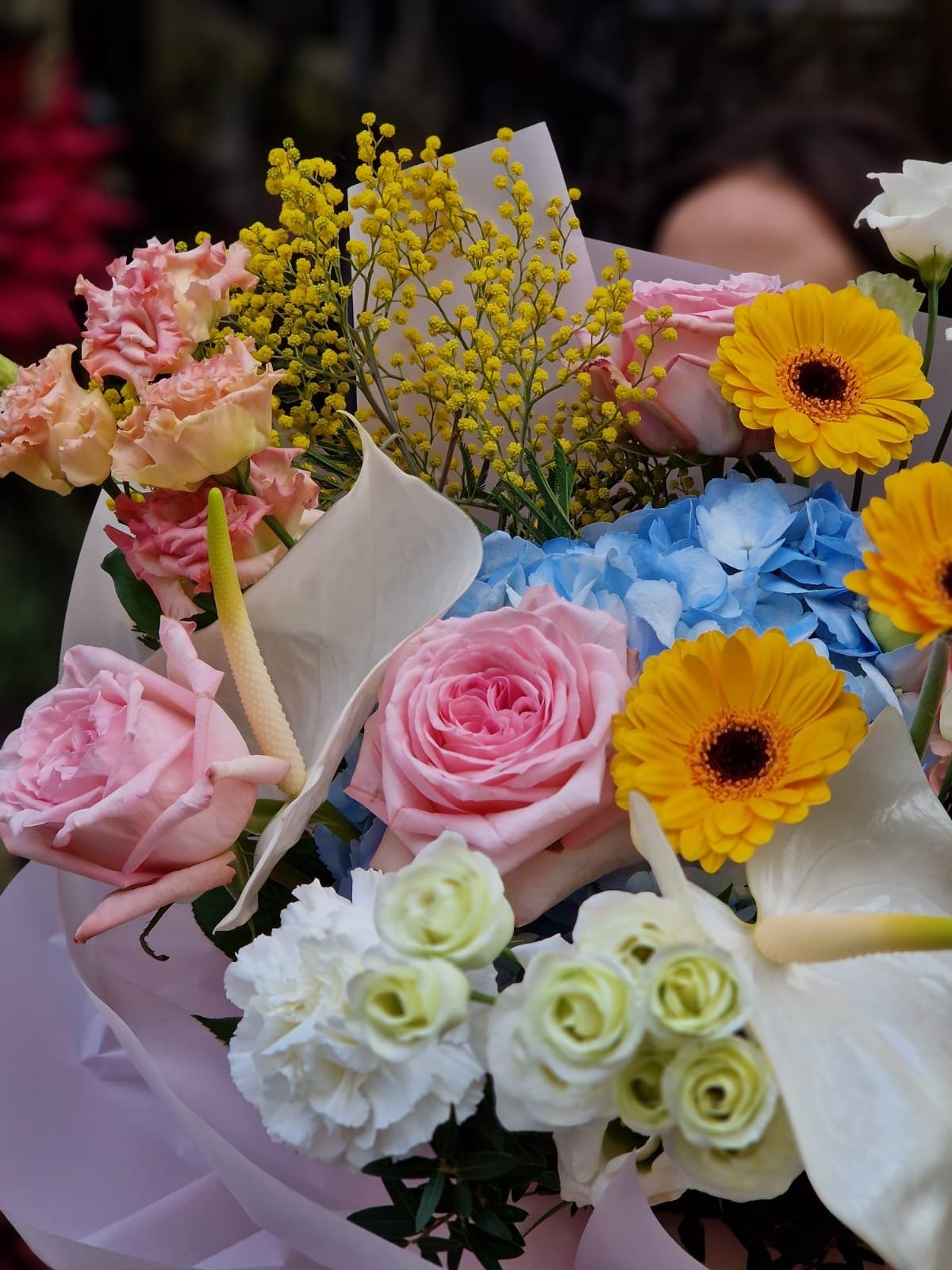 Sexy Pink N Blue Flower Bouquet
