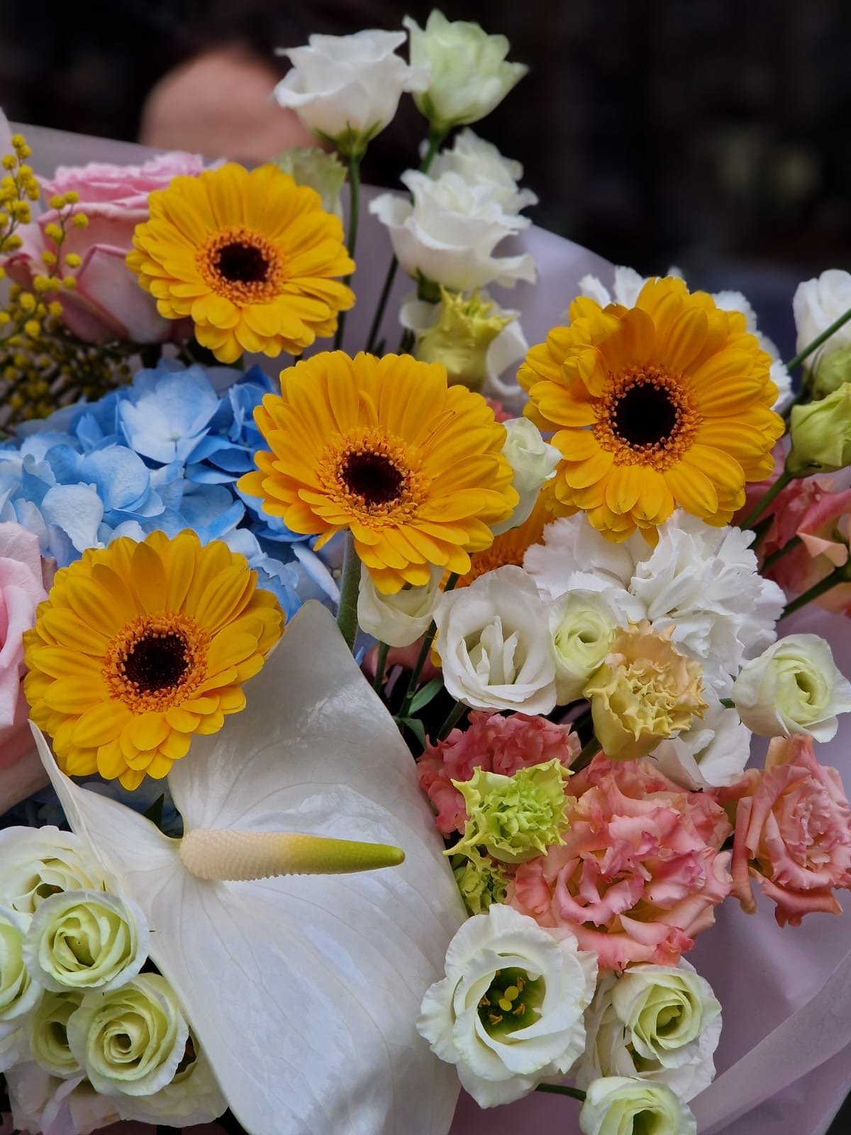 Sexy Pink N Blue Flower Bouquet