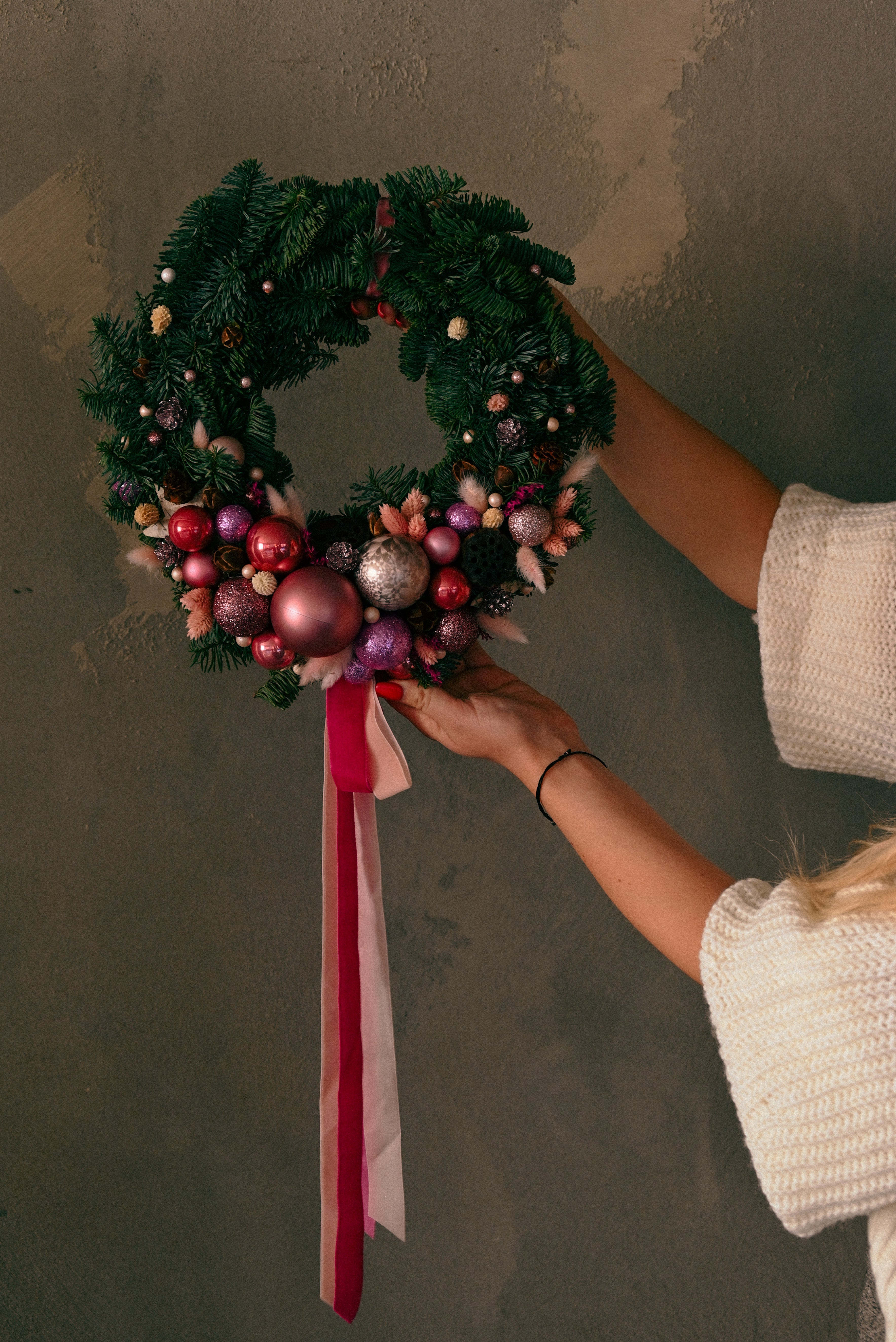 Christmas wreath Magically pink Christmas