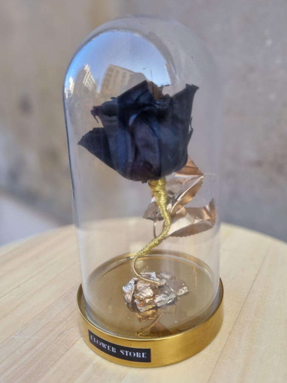 Czarna wieczna róża w szkle - kwiaty Flower Store Warszawa