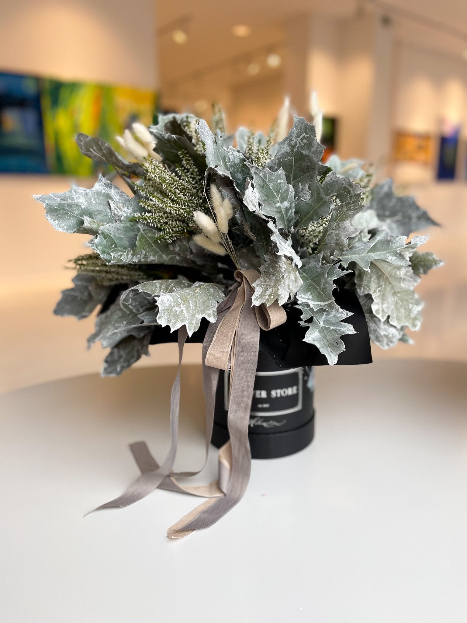 Flowerbox Jesienna kompozycja biel - kwiaty Flower Store Warszawa