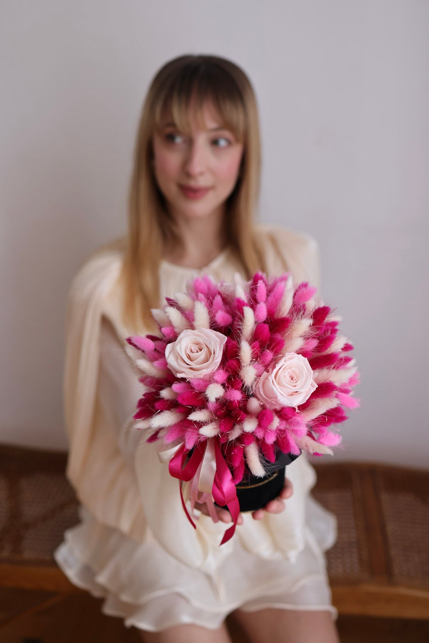 Flowerbox Wieczne Róże i Susz „Na szczęście” - kwiaty Flower Store Warszawa