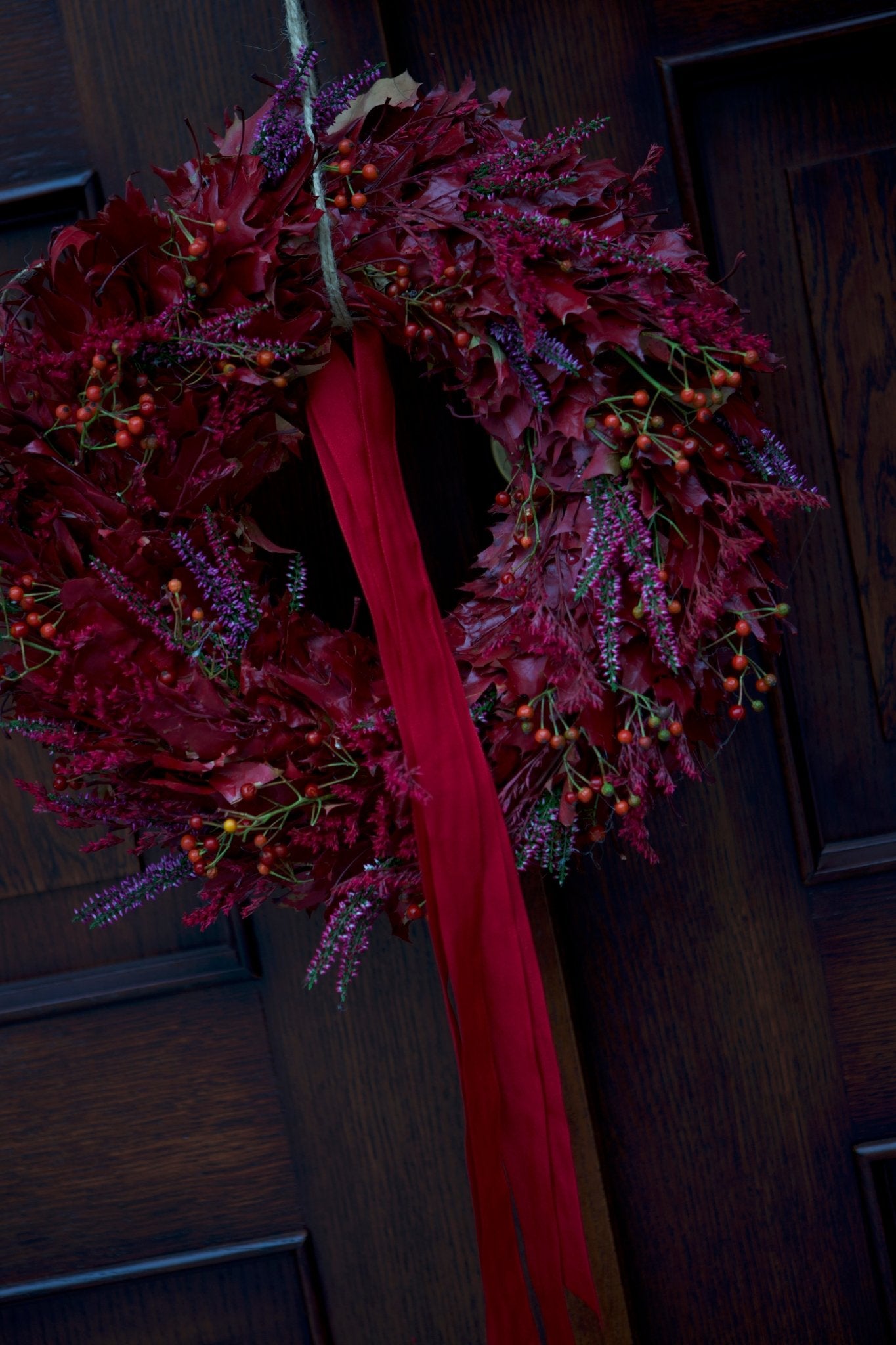 Wianek na drzwi - zachód słońca - kwiaty Flower Store Warszawa