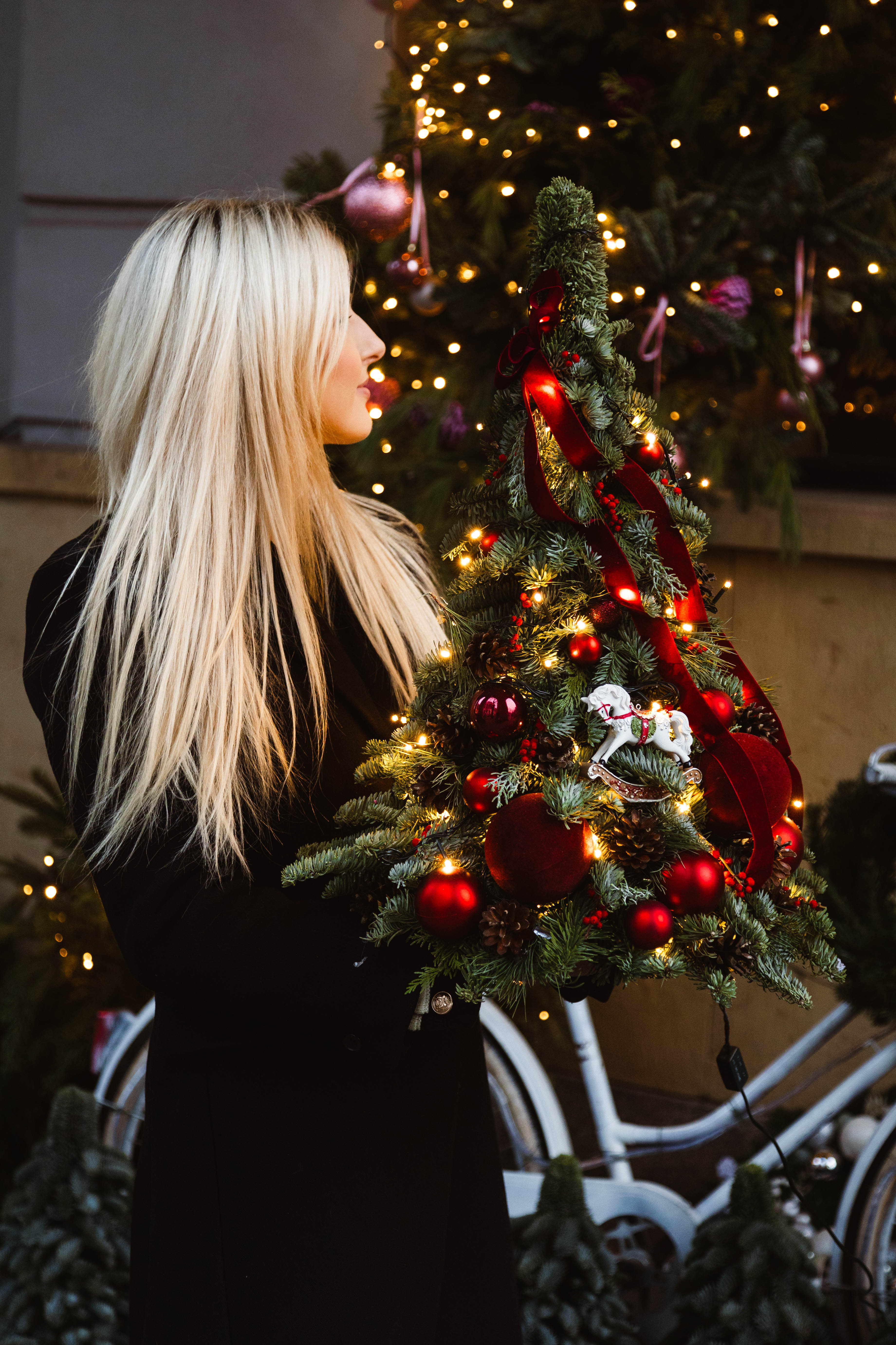 Piękna, naturalna, ręcznie robiona choinka z jodły nobilis
