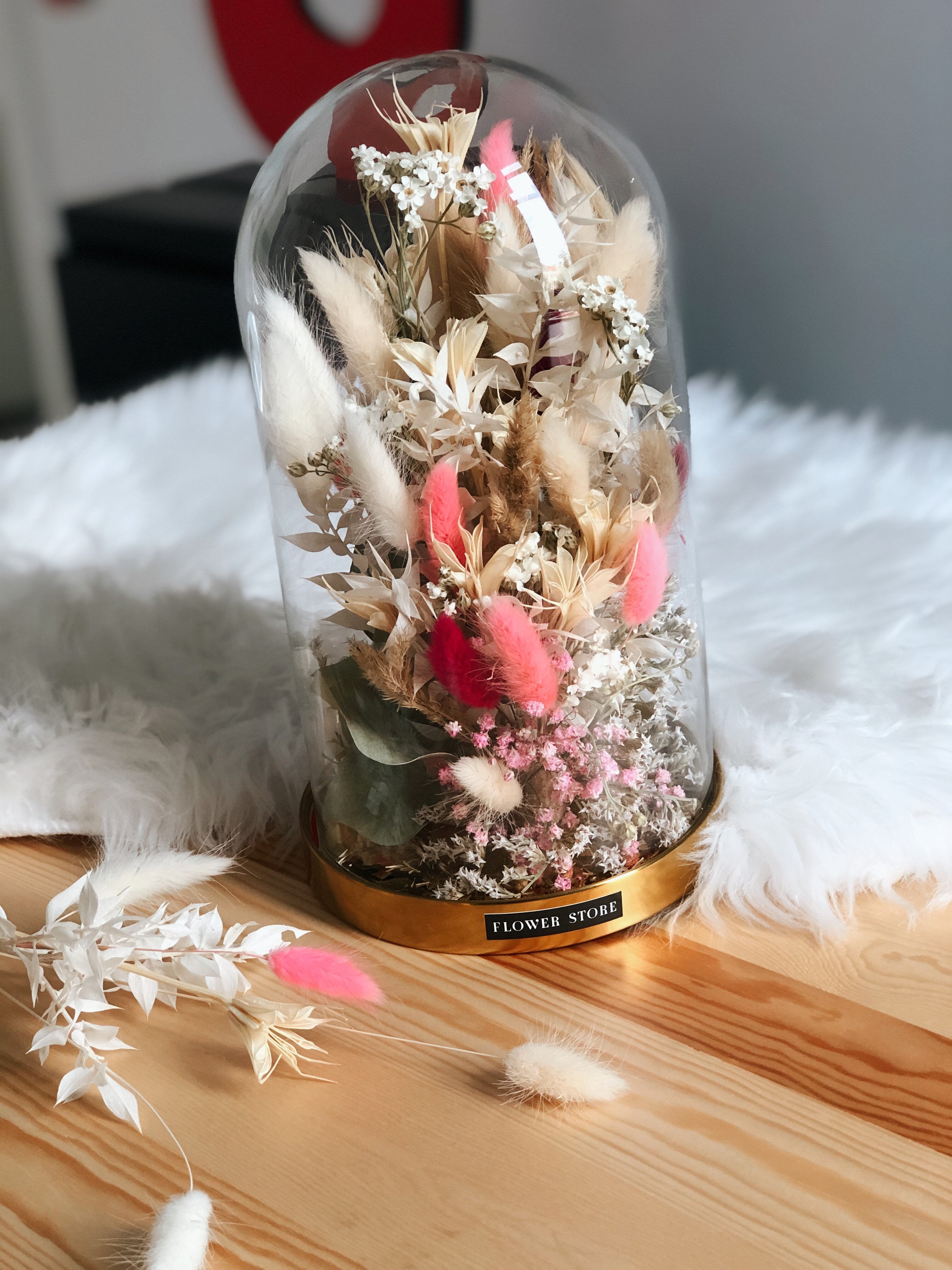 Dried composition in glass