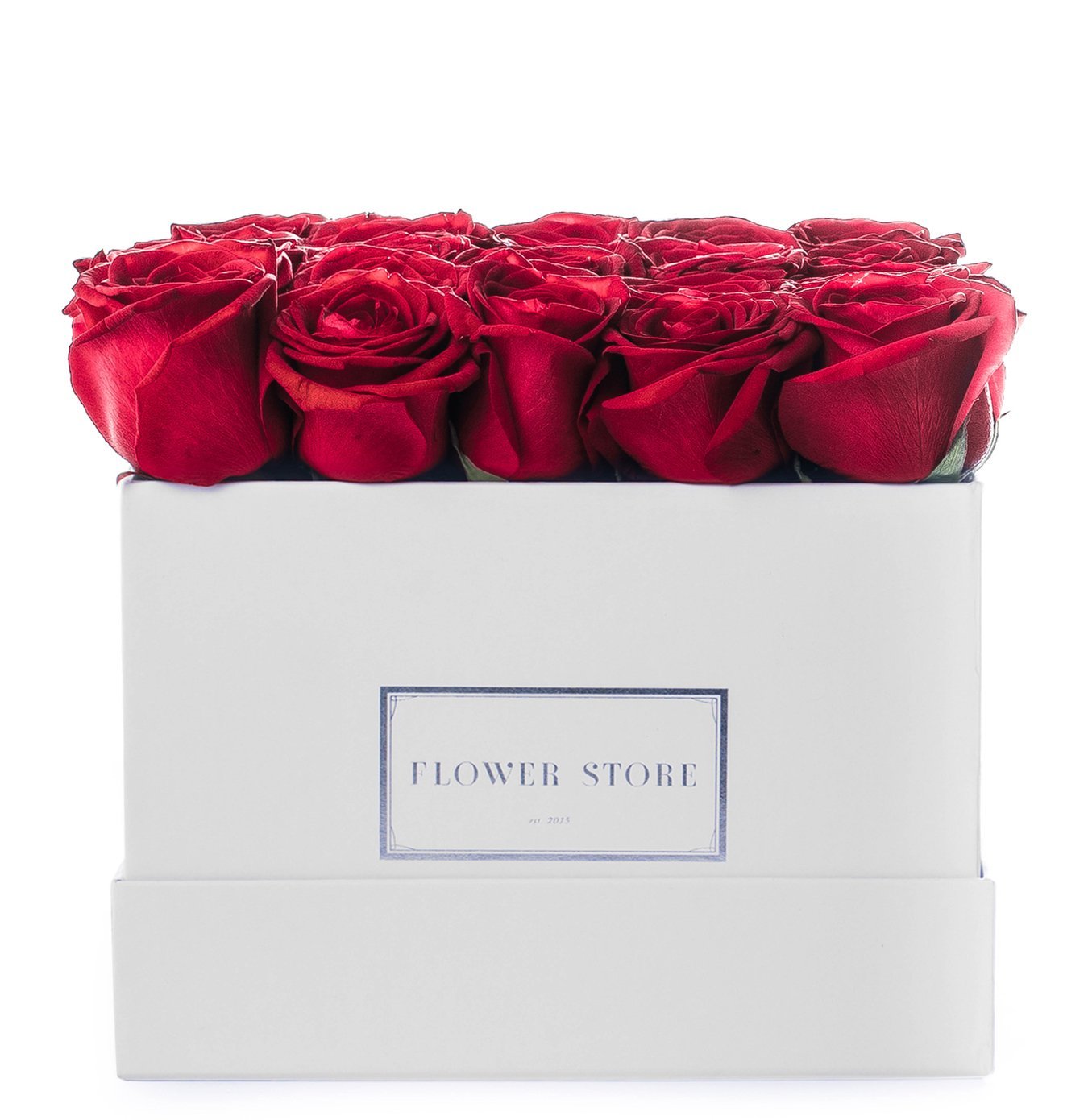 Flowerbox z czerwonymi różami - kwiaty żywe
