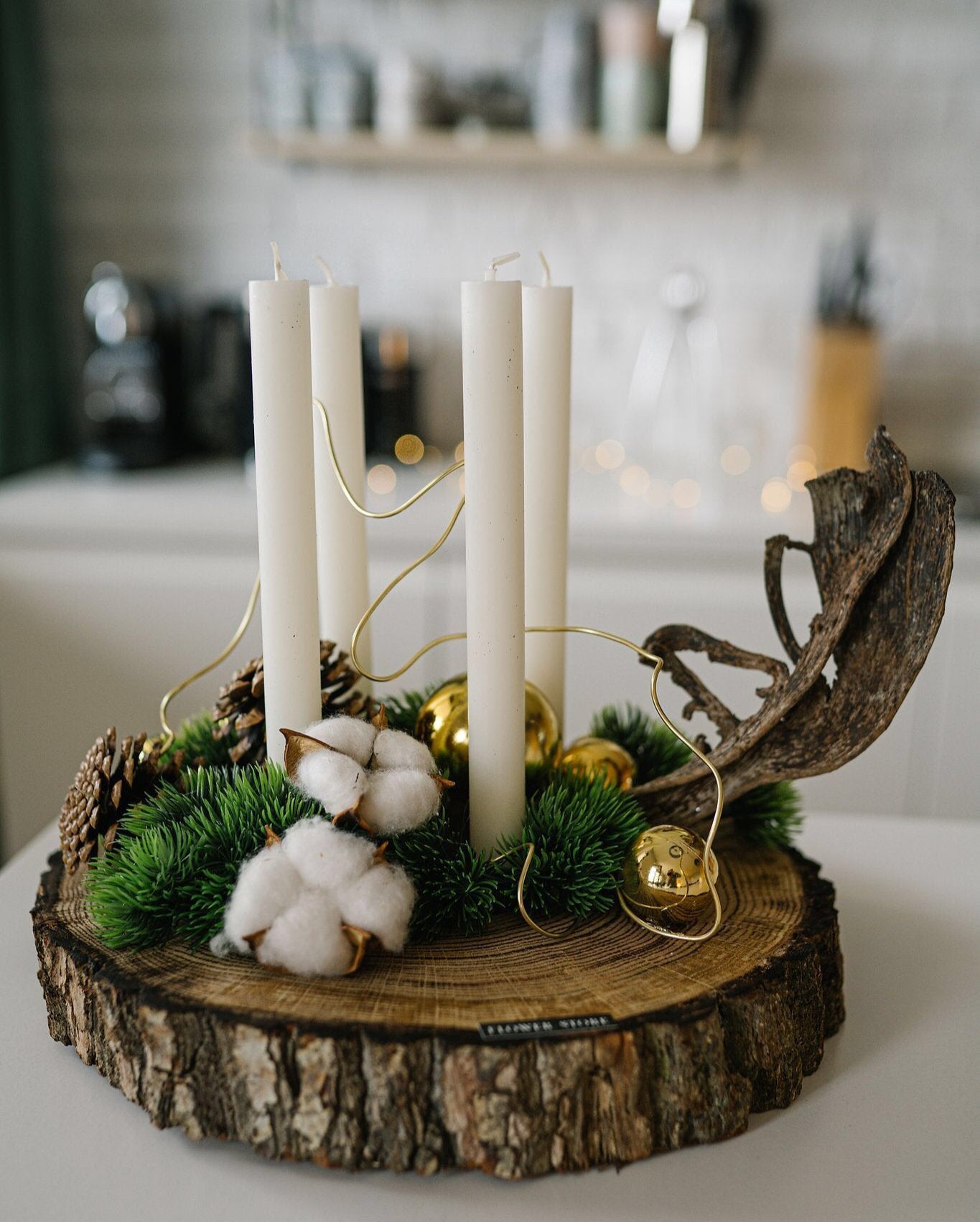 Wood and Candle- Christmas