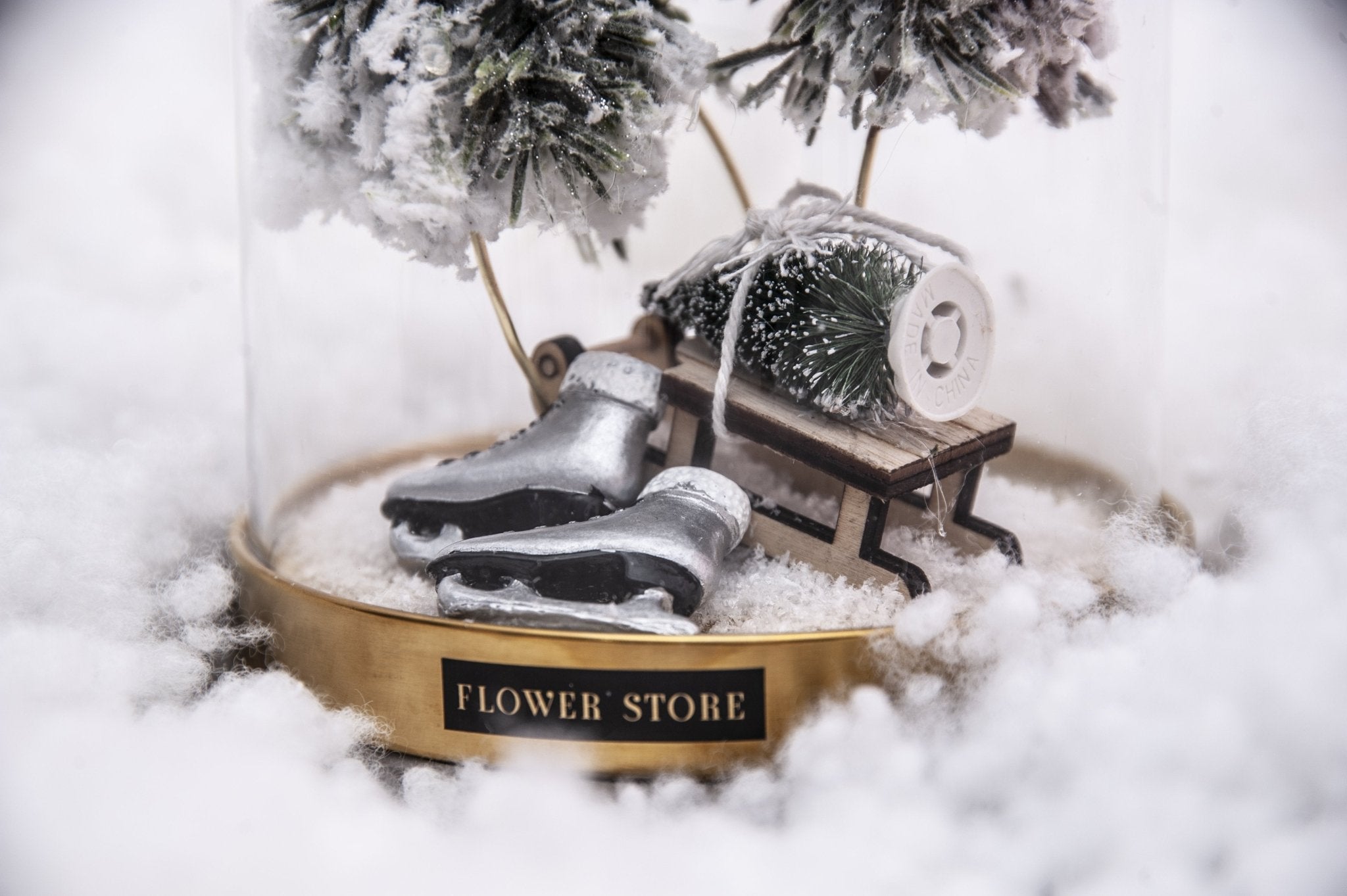 Dekoracja świąteczna w szkle 3 choineczki - kwiaty Flower Store Warszawa