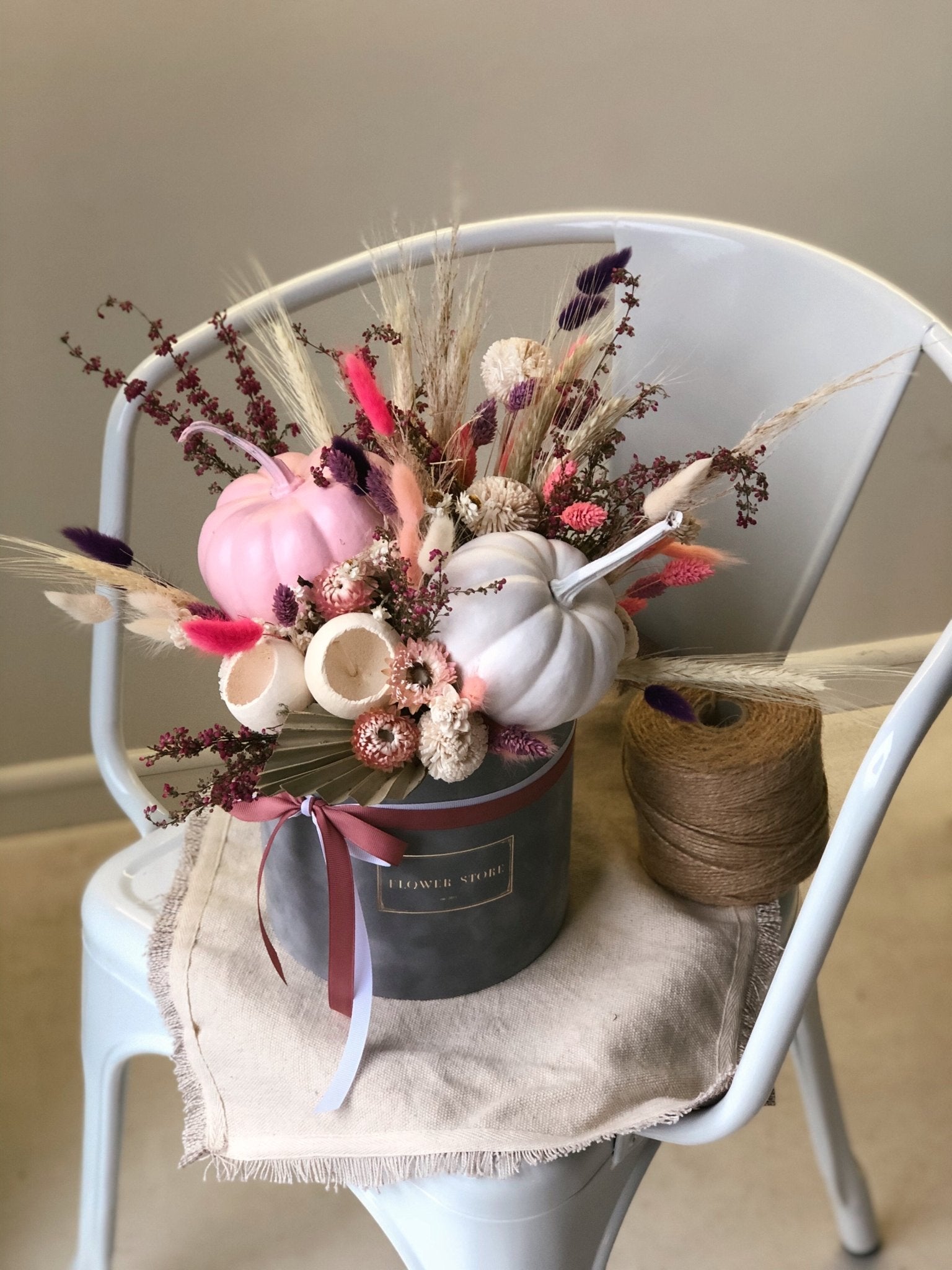 Flokowany jesienny flowerbox - kwiaty Flower Store Warszawa