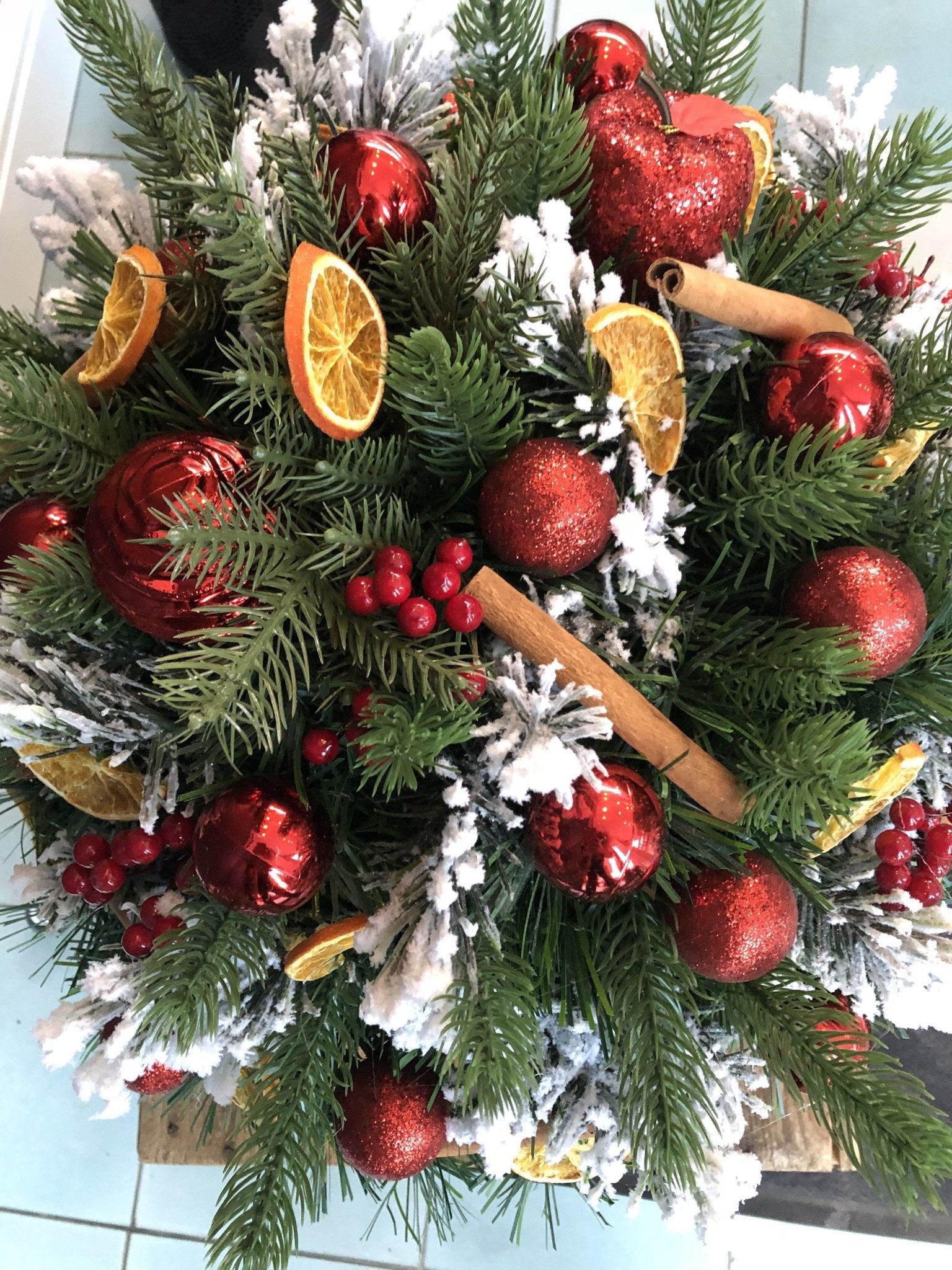 Grande świąteczny box - żywy naturalny - kwiaty Flower Store Warszawa