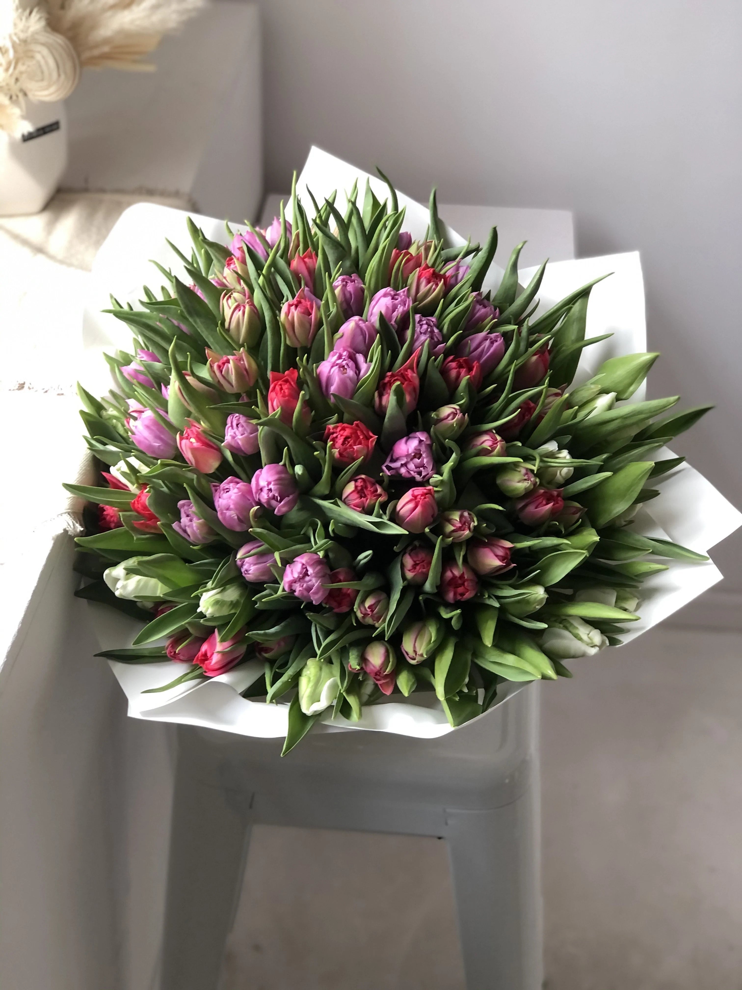 Birthday bouquet of tulips