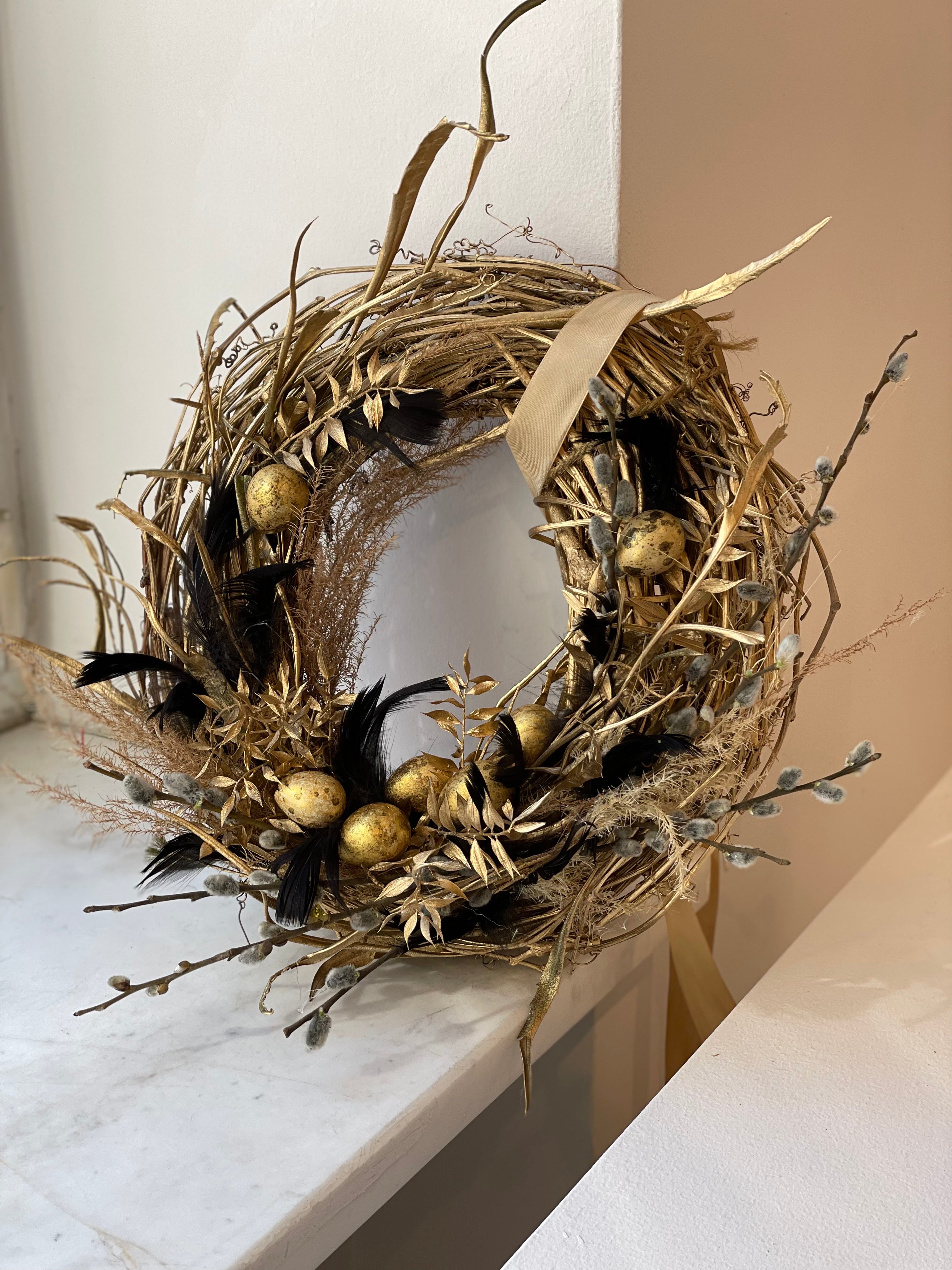 Easter wreath - Gold Branches