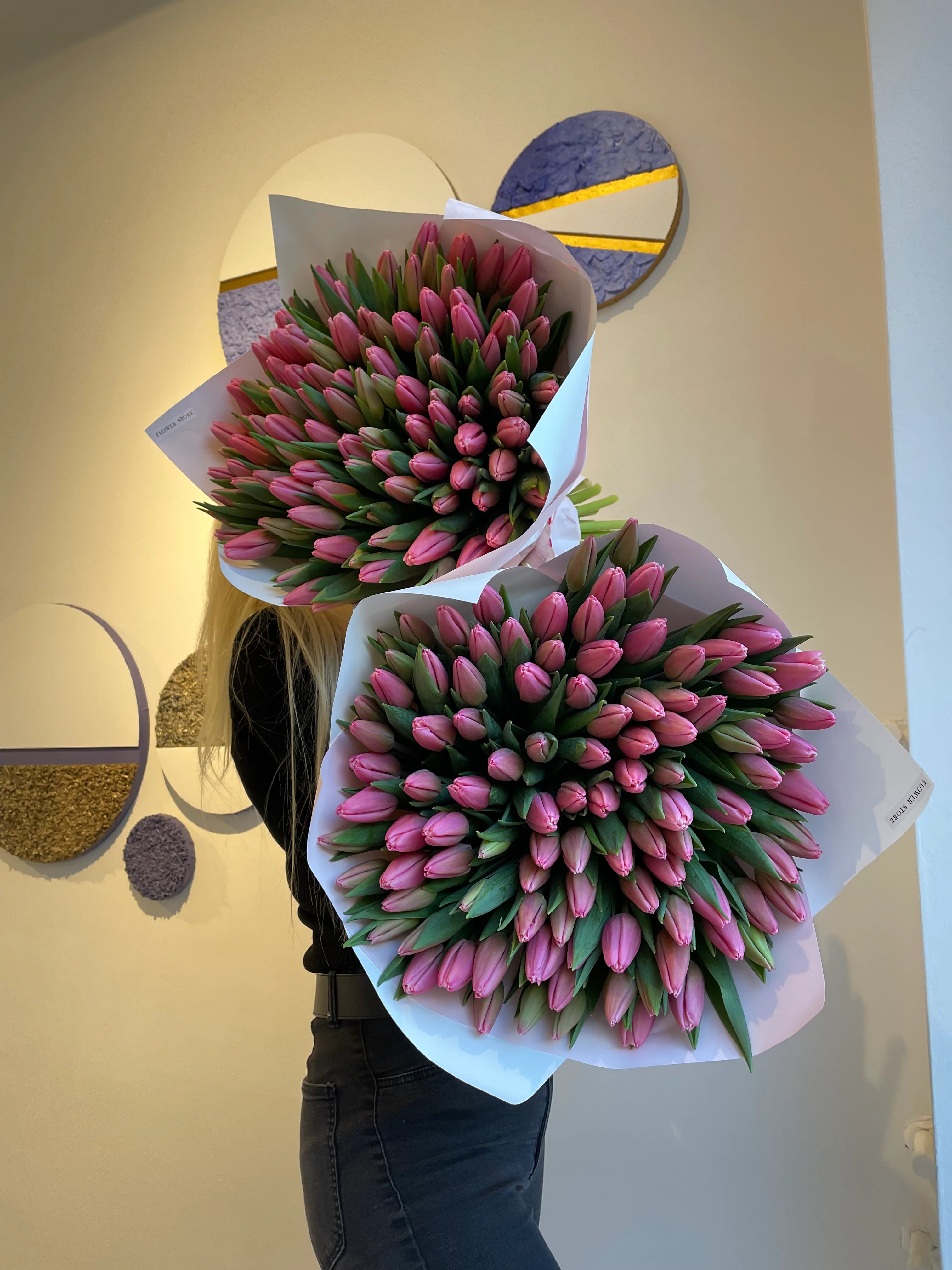 Birthday bouquet of tulips