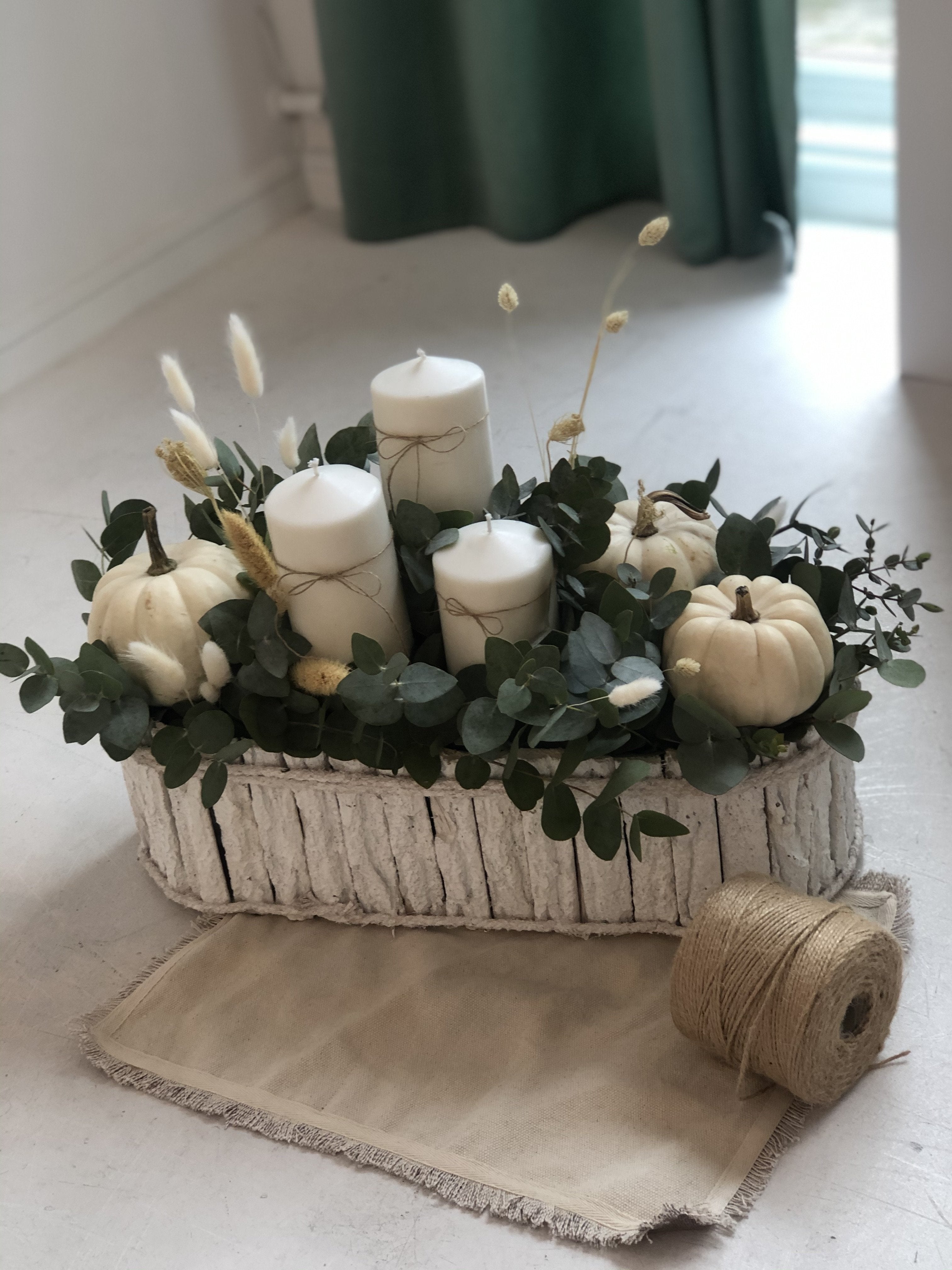 Rustic composition with pumpkins
