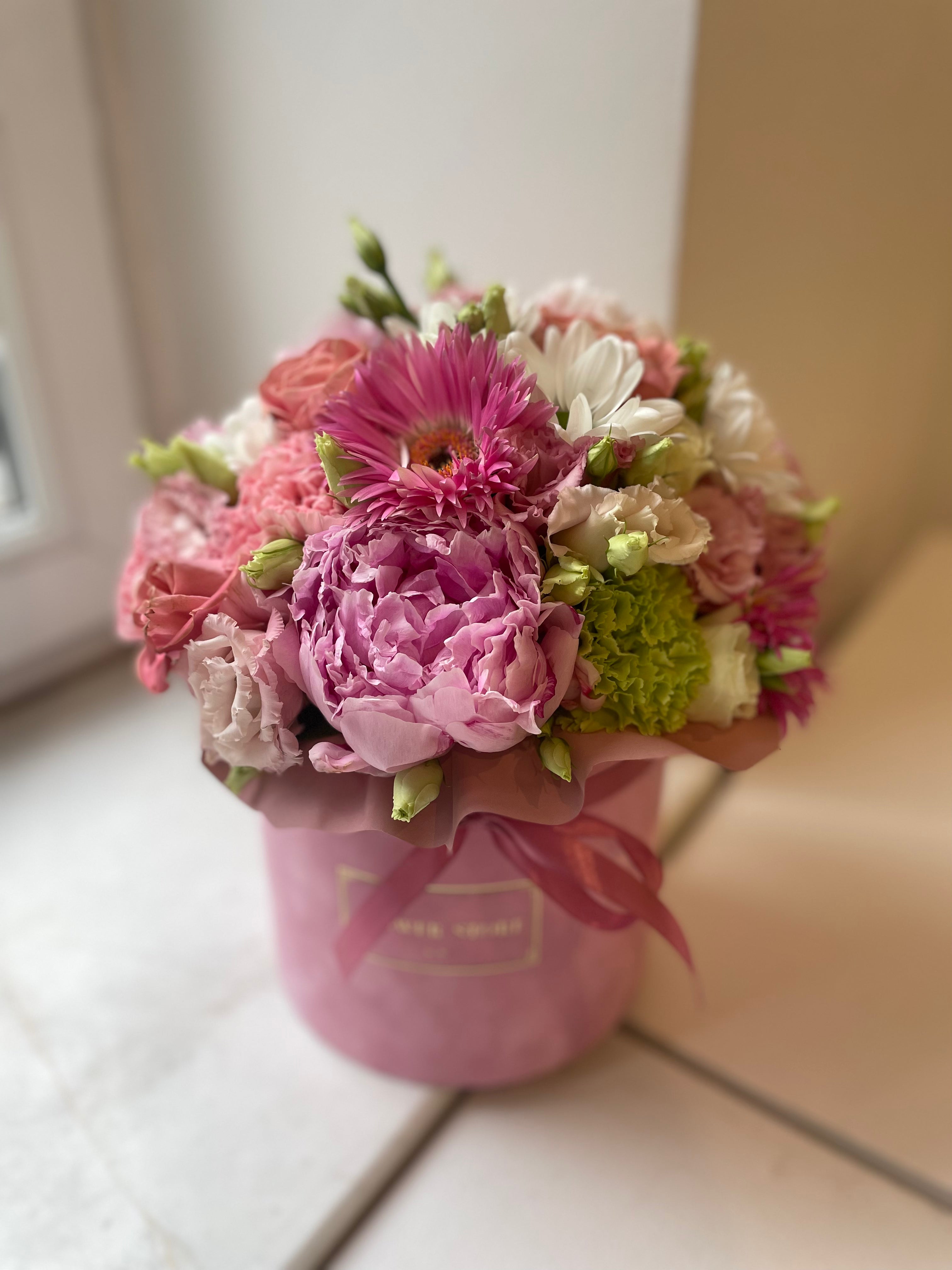 Spring flowers in the velor Flowerbox
