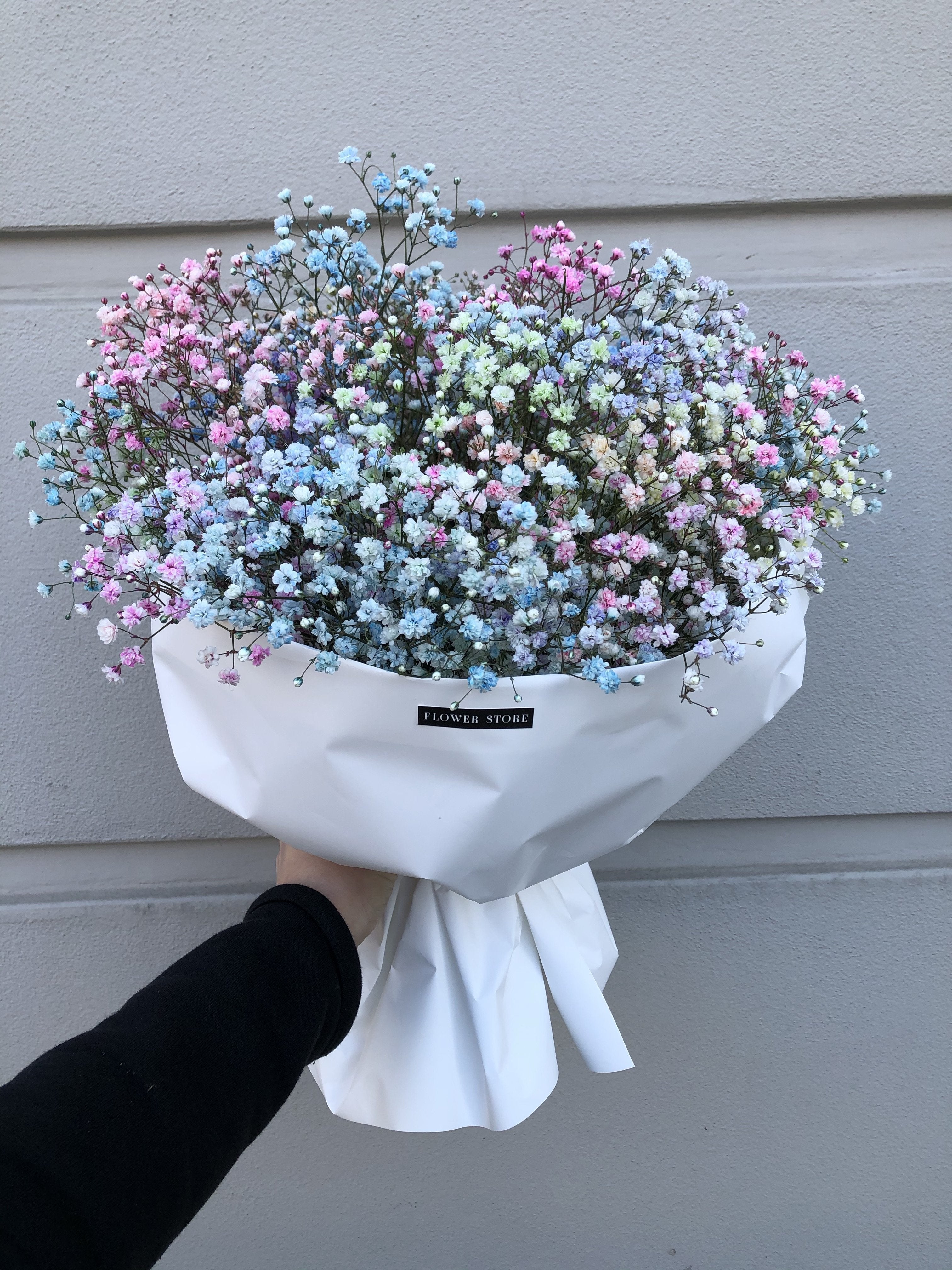 Colorful gypsophila bouquet
