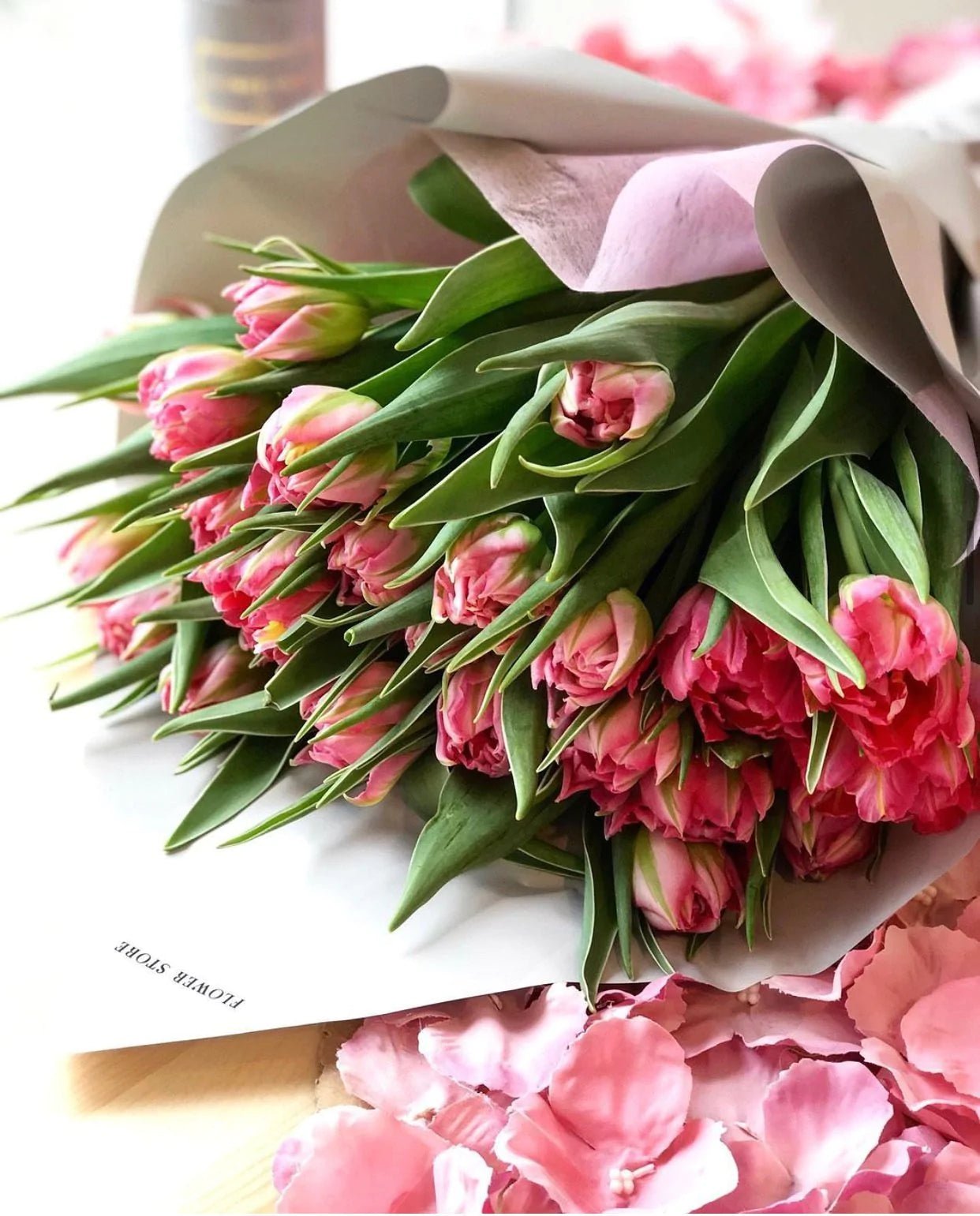 Birthday bouquet of tulips