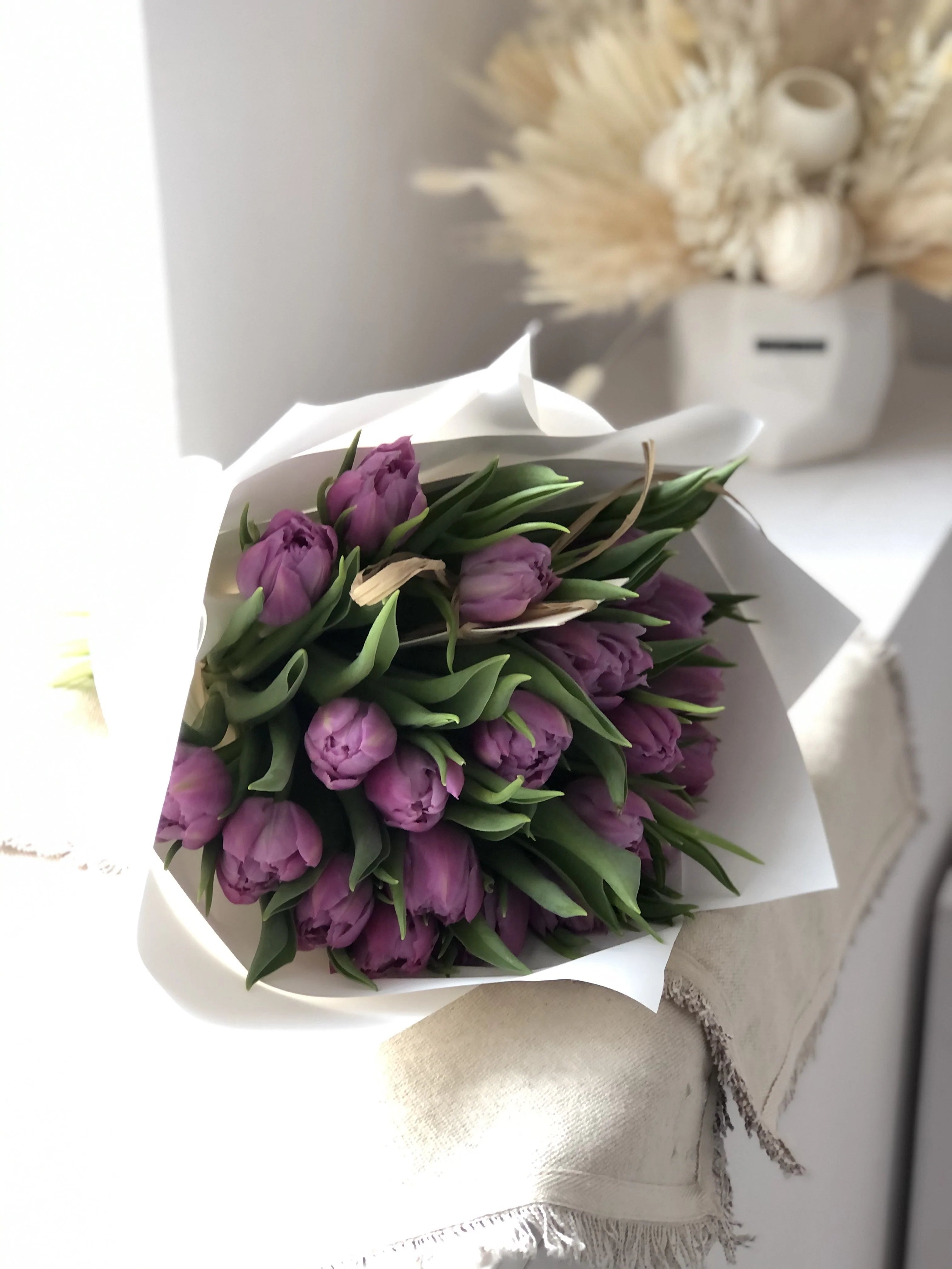Birthday bouquet of tulips