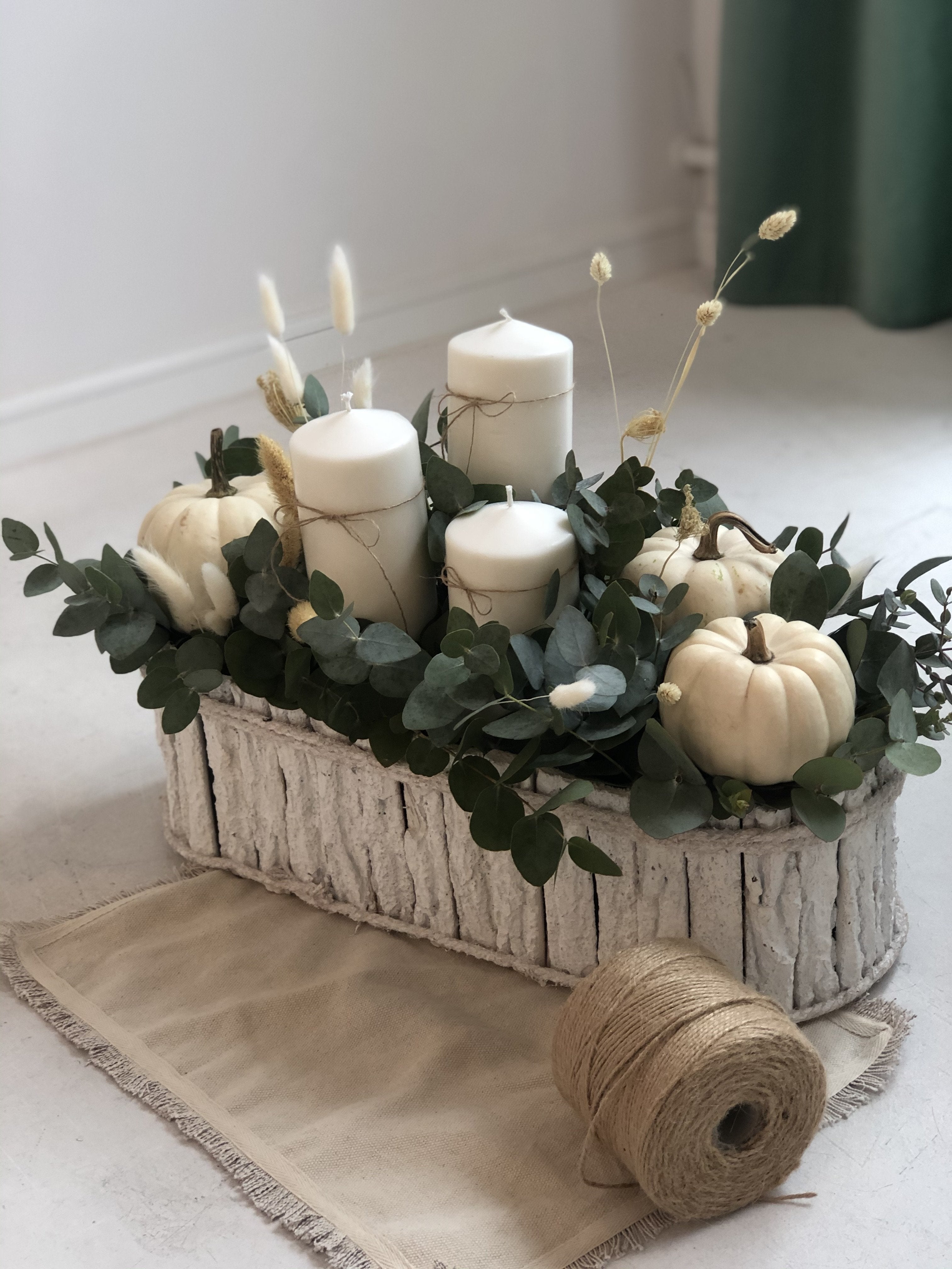 Rustic composition with pumpkins