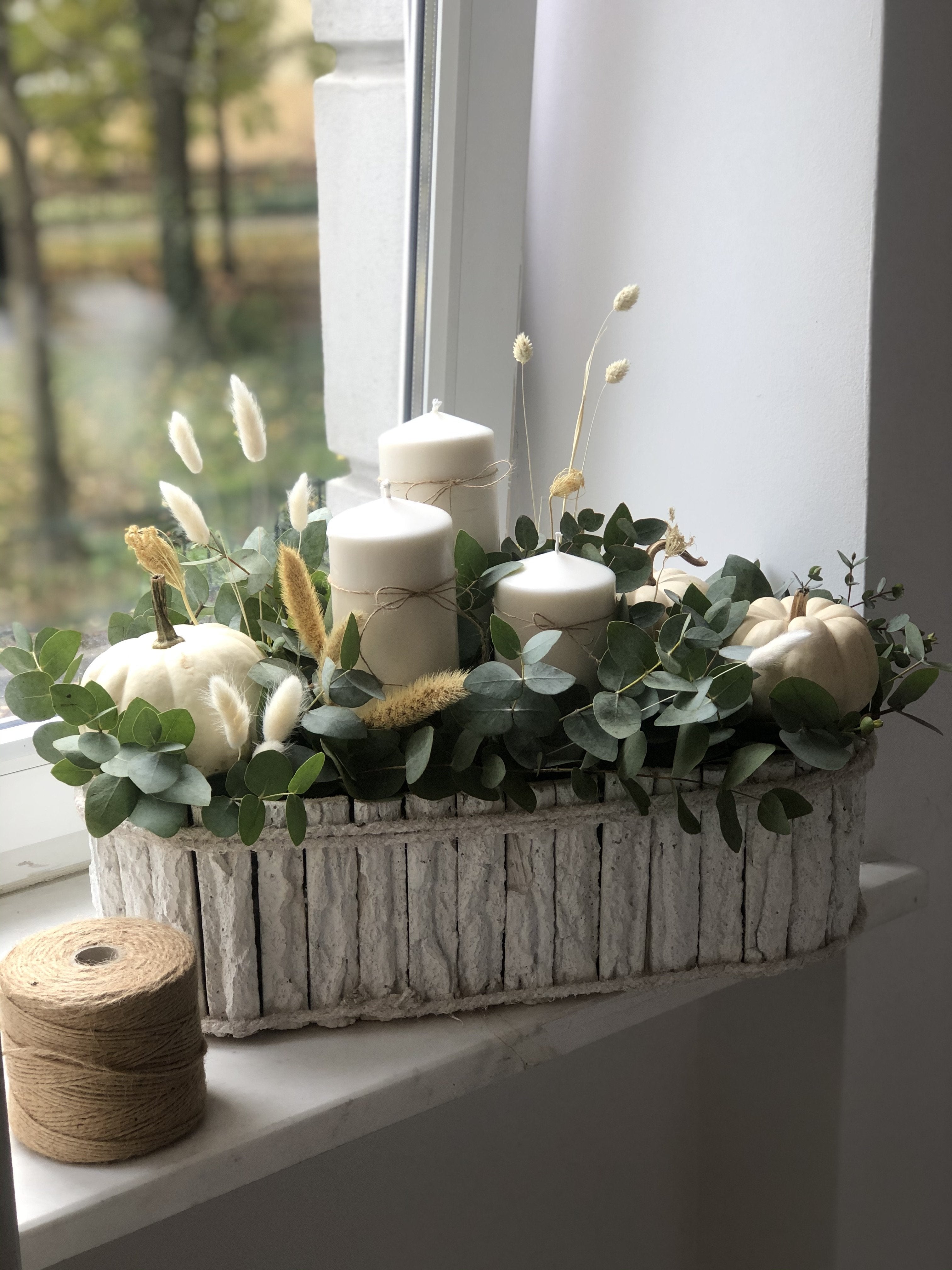 Rustic composition with pumpkins