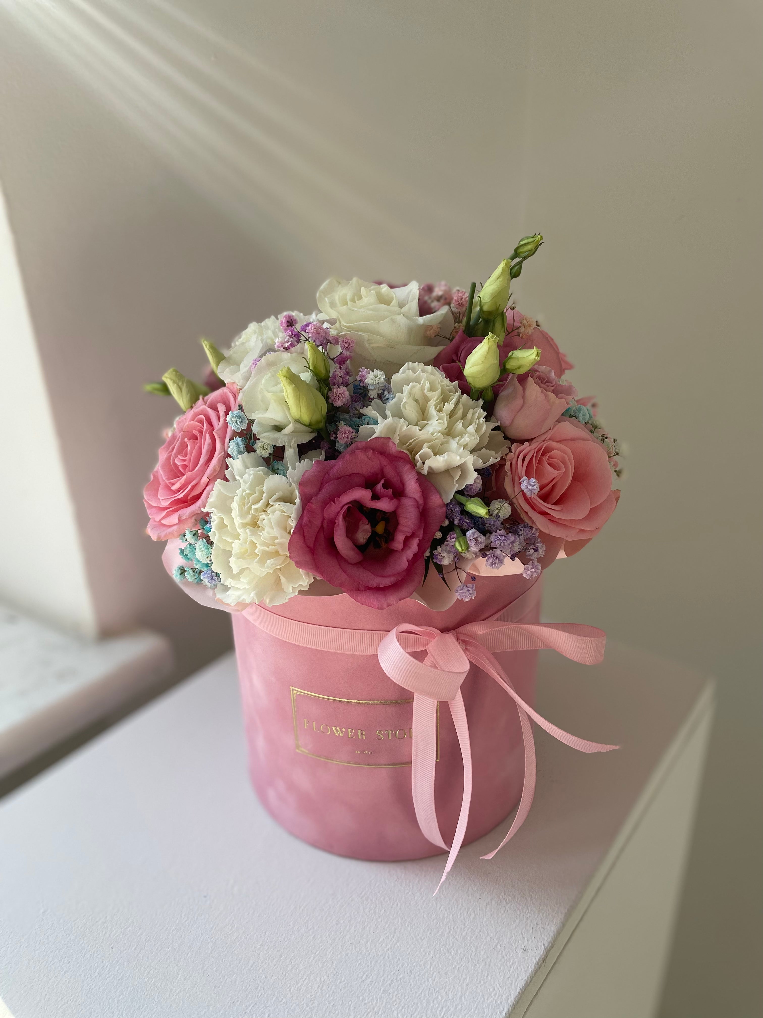 Spring flowers in the velor Flowerbox