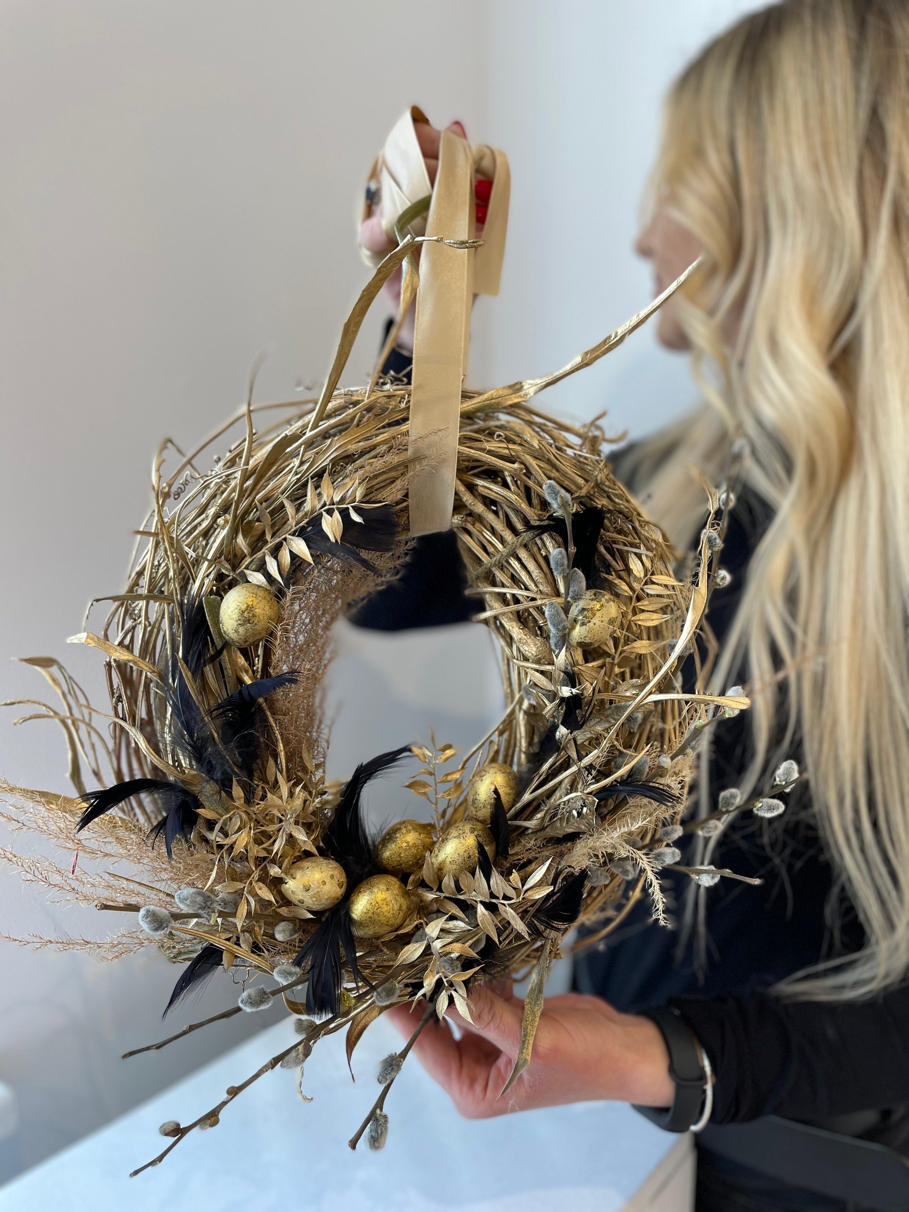 Easter wreath - Gold Branches