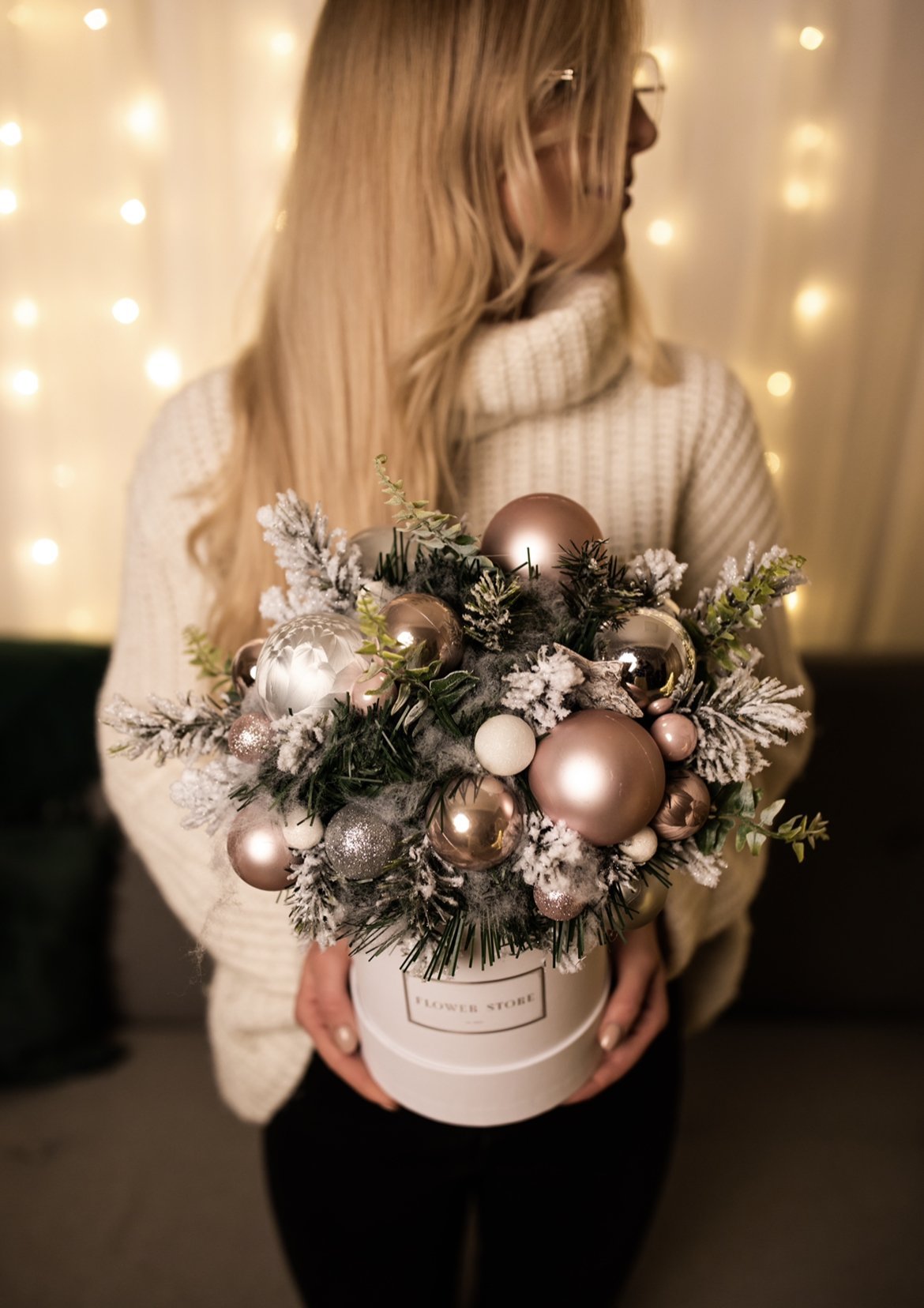 A large Christmas box