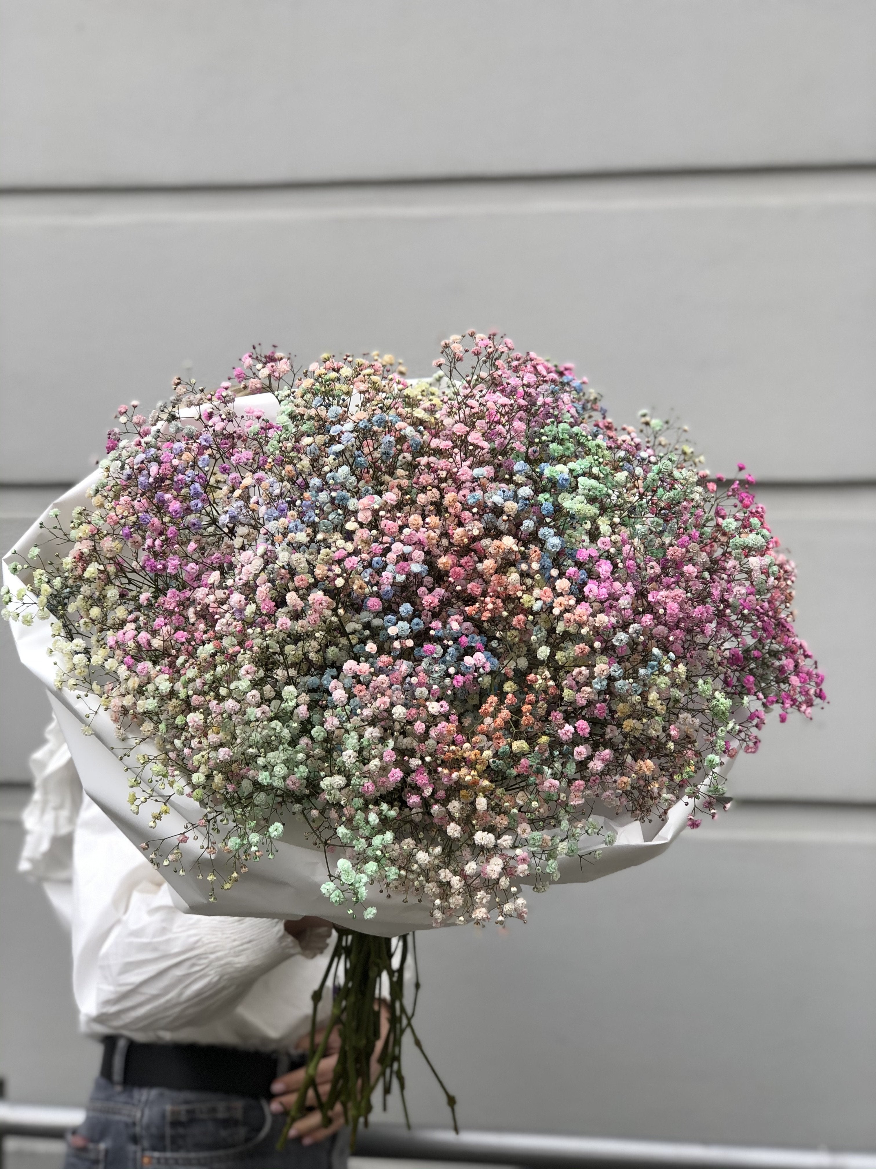 Colorful gypsophila bouquet
