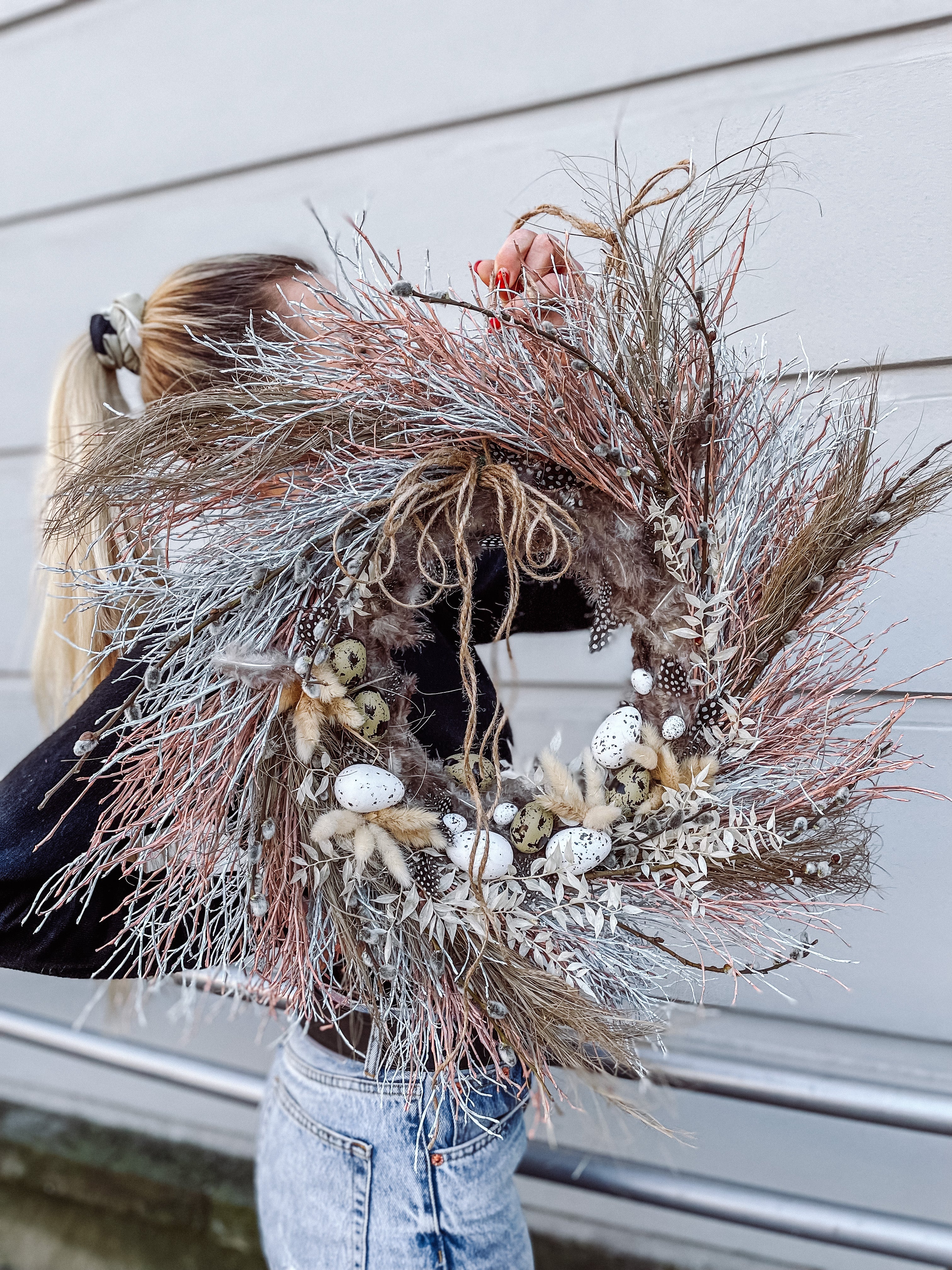 Easter wreath - pastel nest