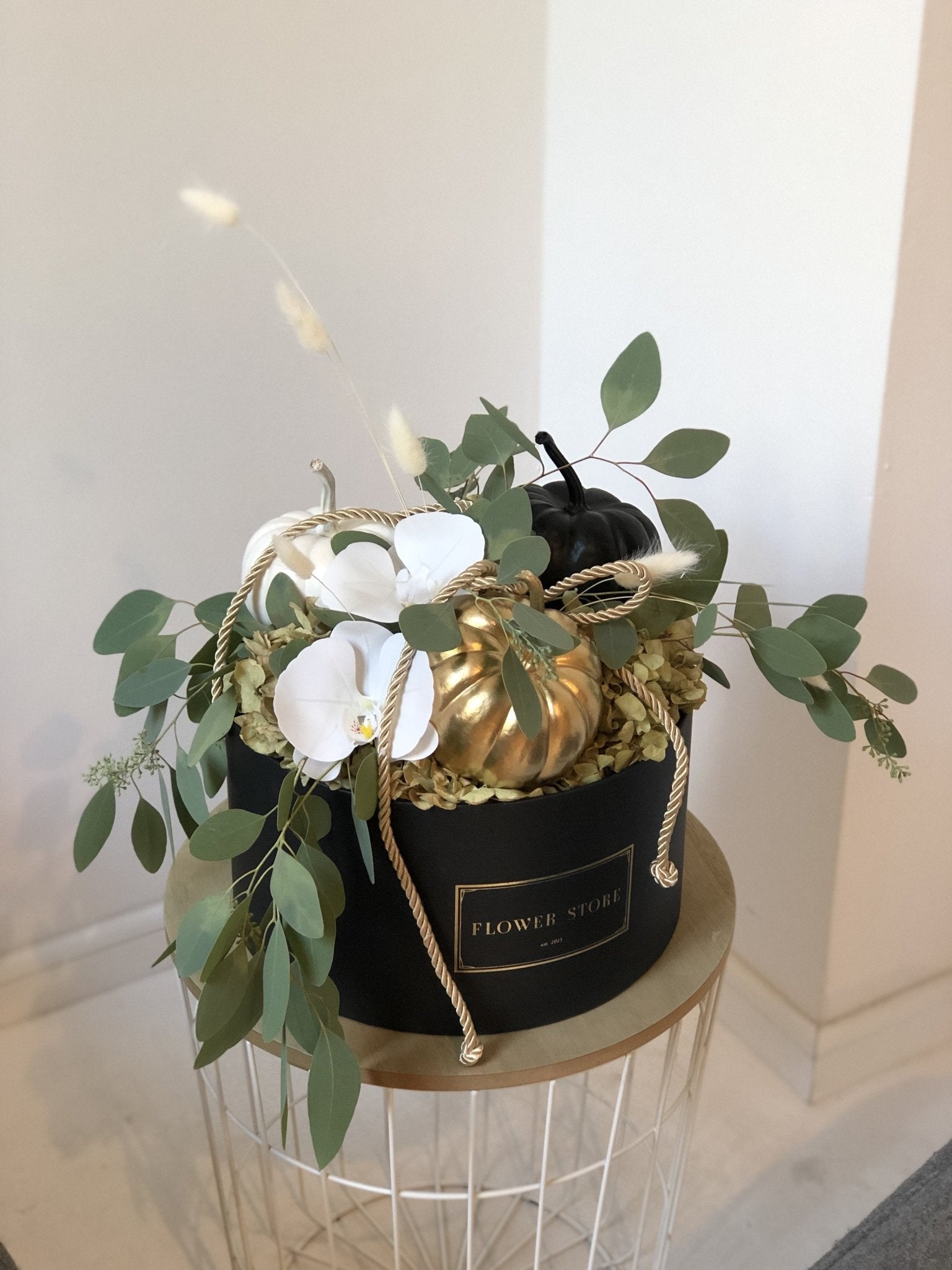 Jesienny grande box z dyniami - kwiaty Flower Store Warszawa