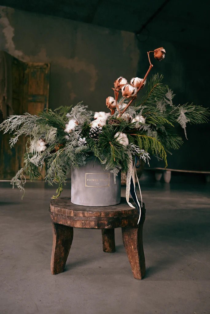 Pre - order Zestaw Prezentowy Jedwabna opaska na oczy Spadiora i Flowerbox Świąteczny - kwiaty Flower Store Warszawa