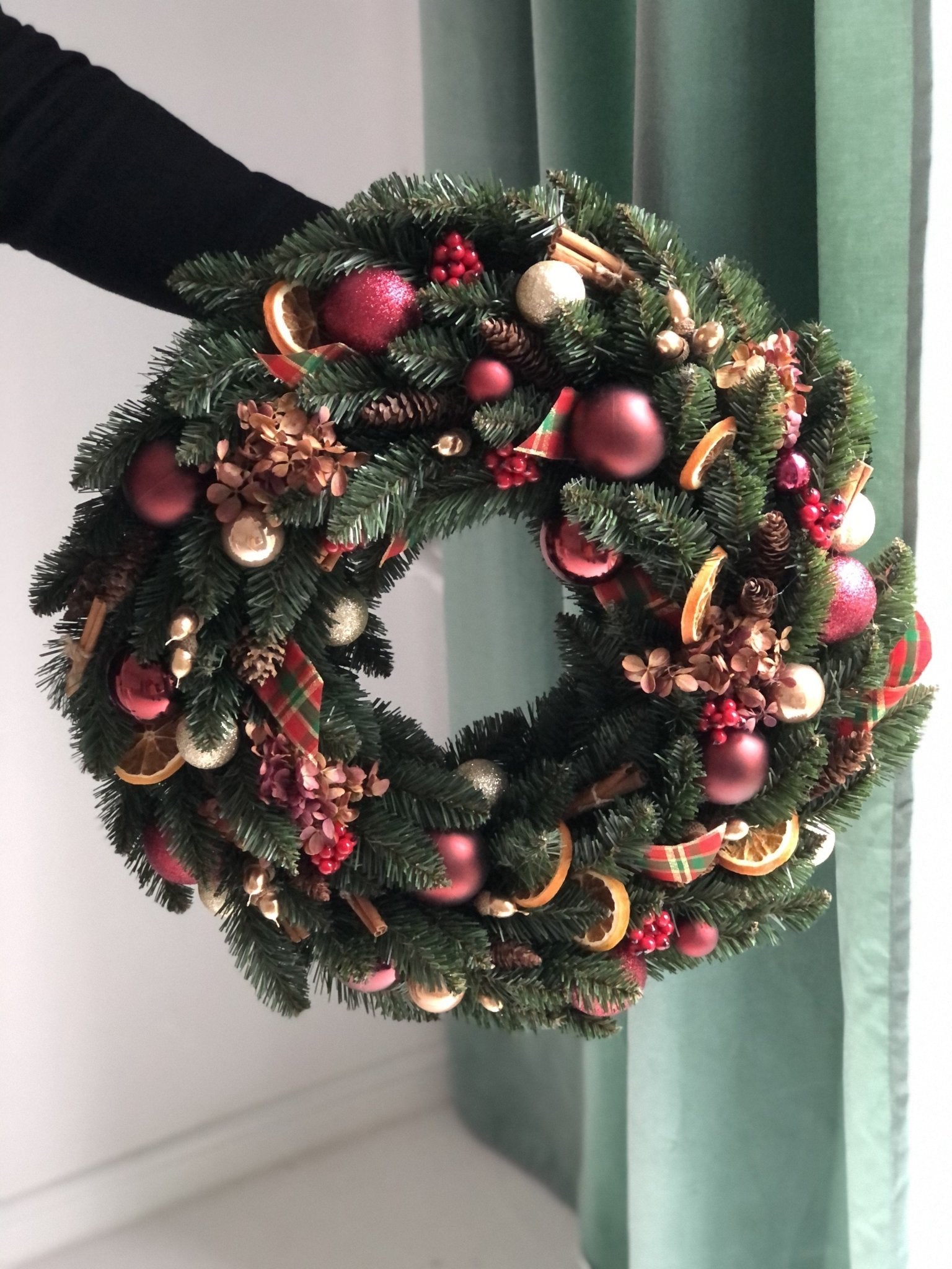 Wianek Christmas Czerwony Duzy - kwiaty Flower Store Warszawa