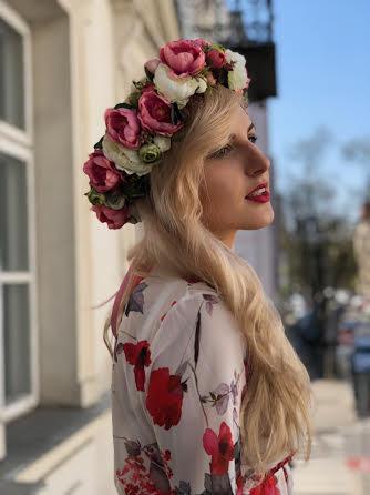 Wianek na głowę - Romantic love - kwiaty sztuczne - kwiaty Flower Store Warszawa