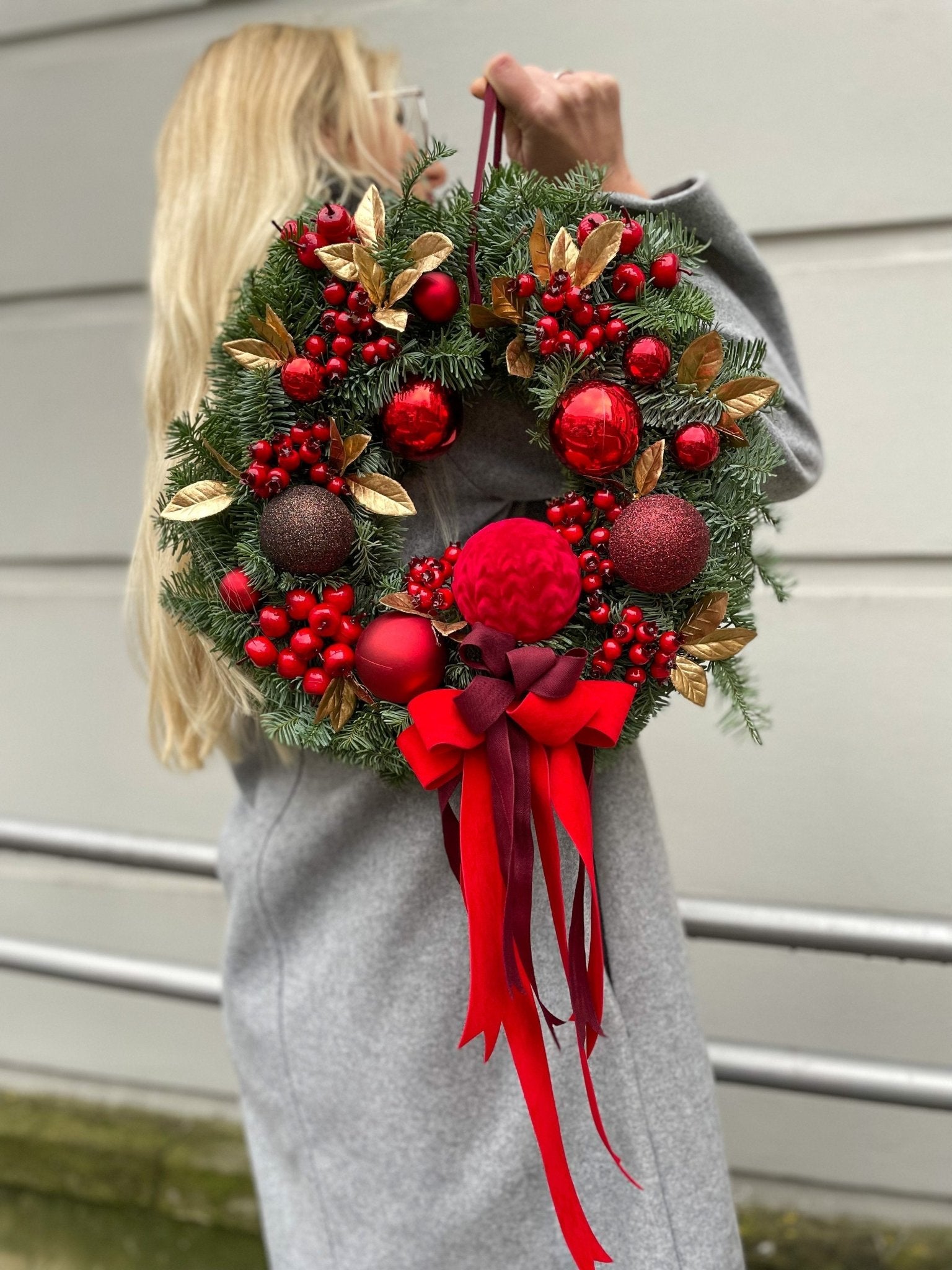 Wianek Red Christmas Natural - kwiaty Flower Store Warszawa