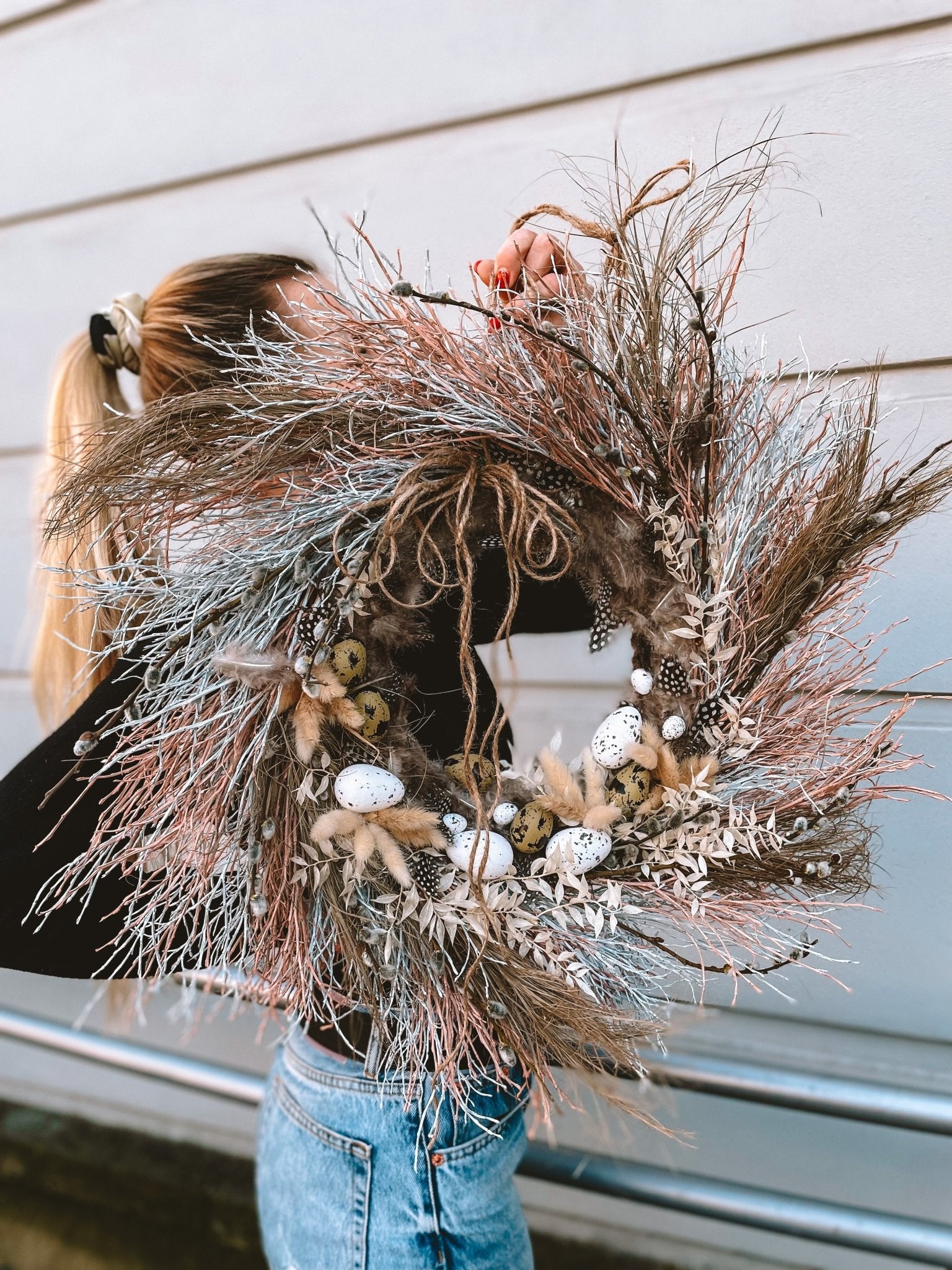 Wianek wielkanocny - PASTELOWE GNIAZDO - kwiaty Flower Store Warszawa