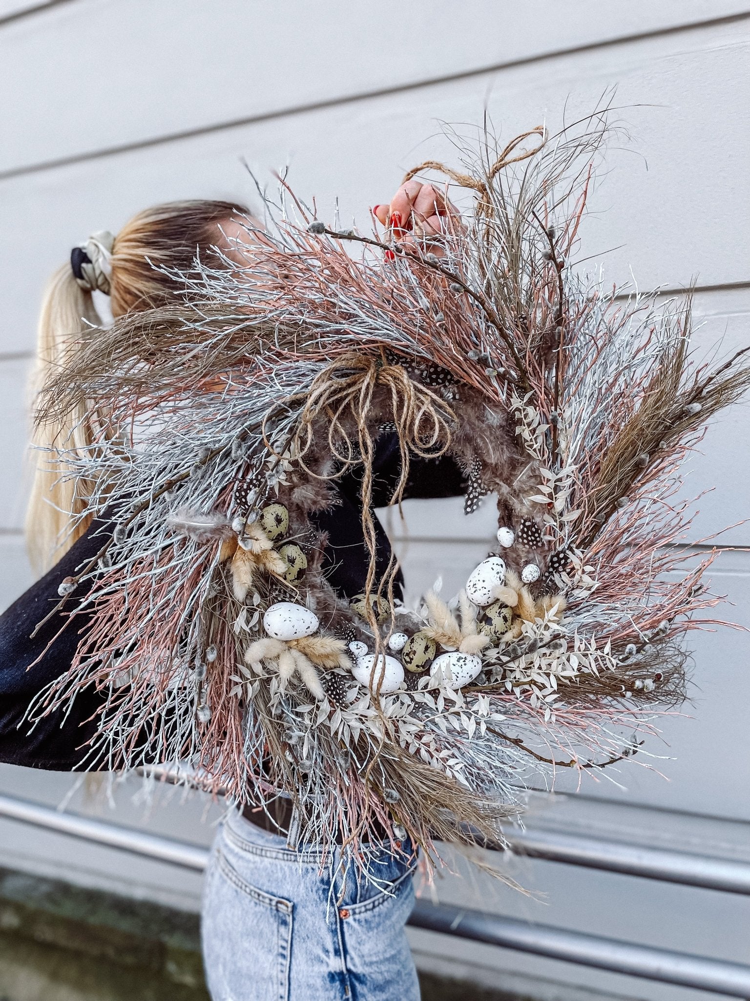 Wianek wielkanocny - PASTELOWE GNIAZDO - kwiaty Flower Store Warszawa