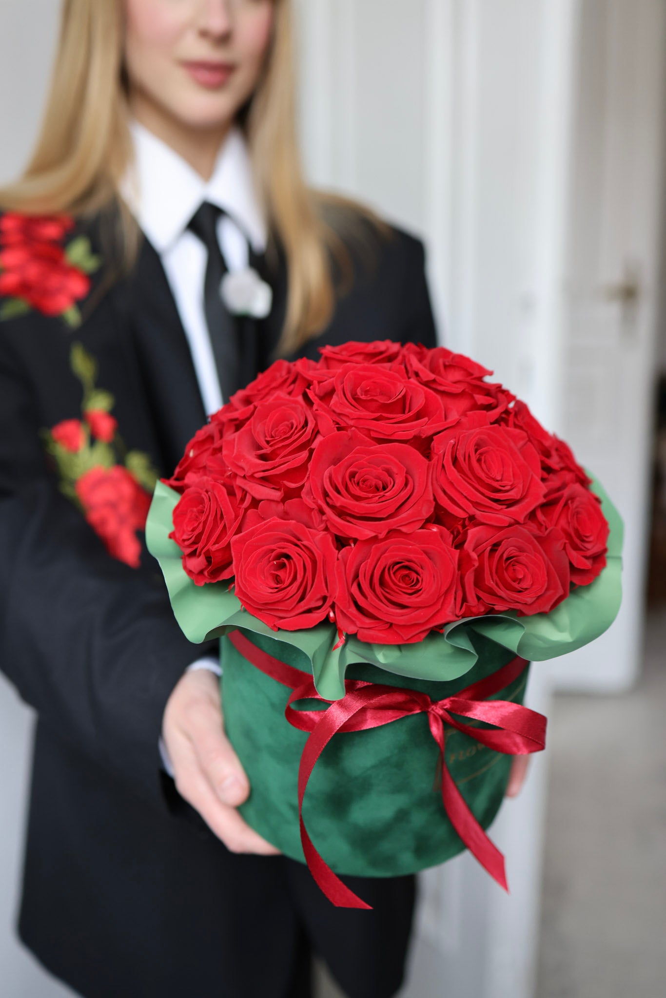 Flowerbox Wieczne Czerwone Róże „Velvet Rose”