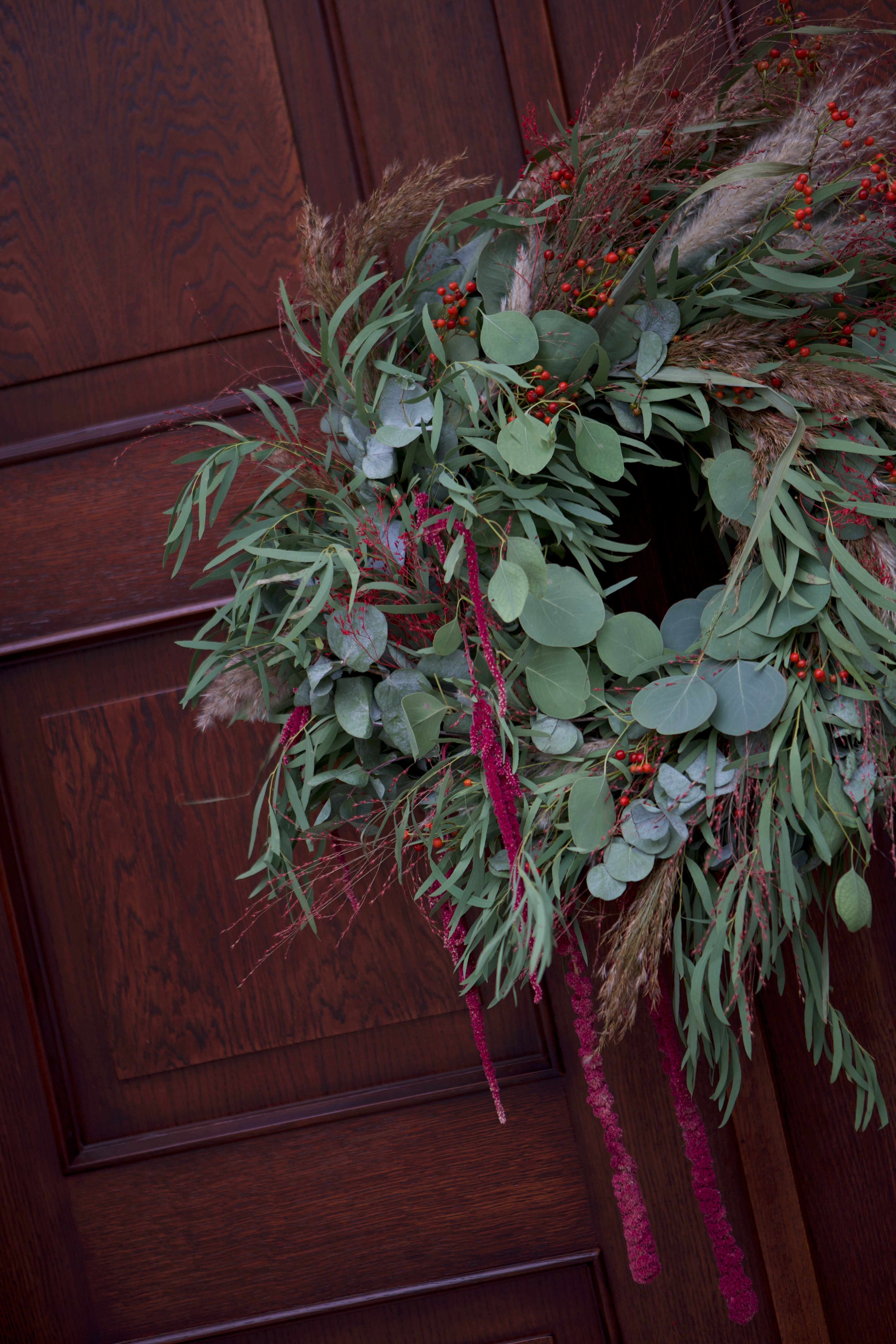 Door wreath - eucalyptus autumn