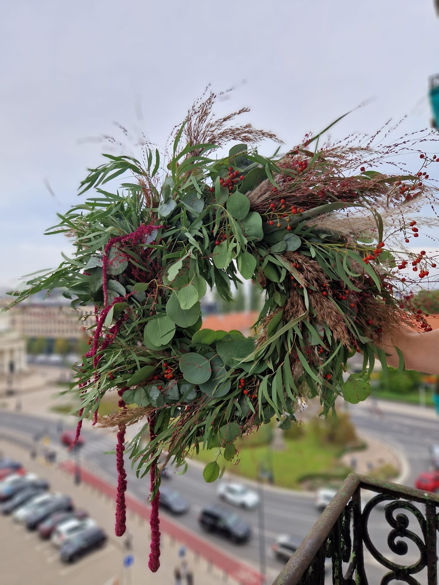 Door wreath - eucalyptus autumn