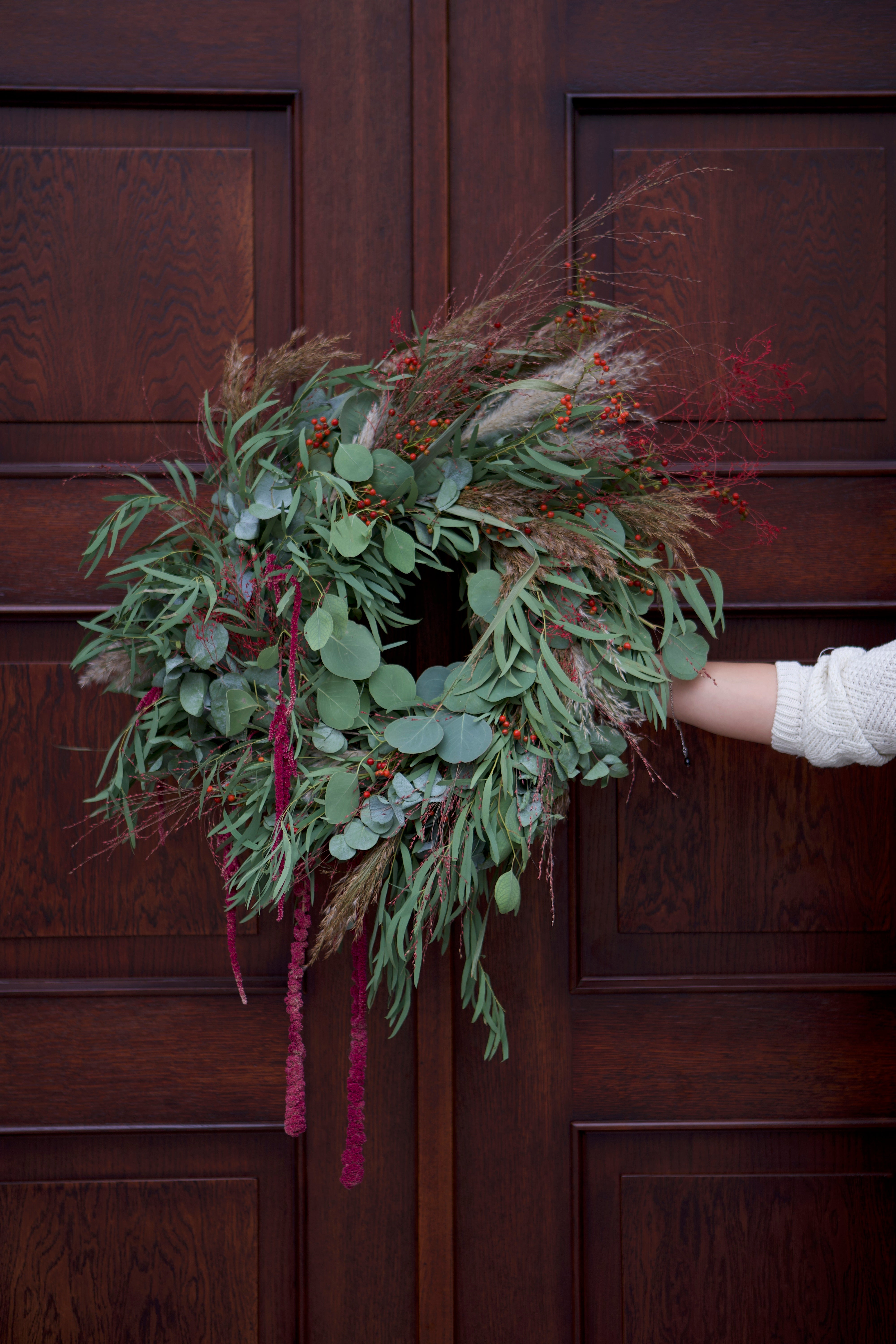 Door wreath - eucalyptus autumn