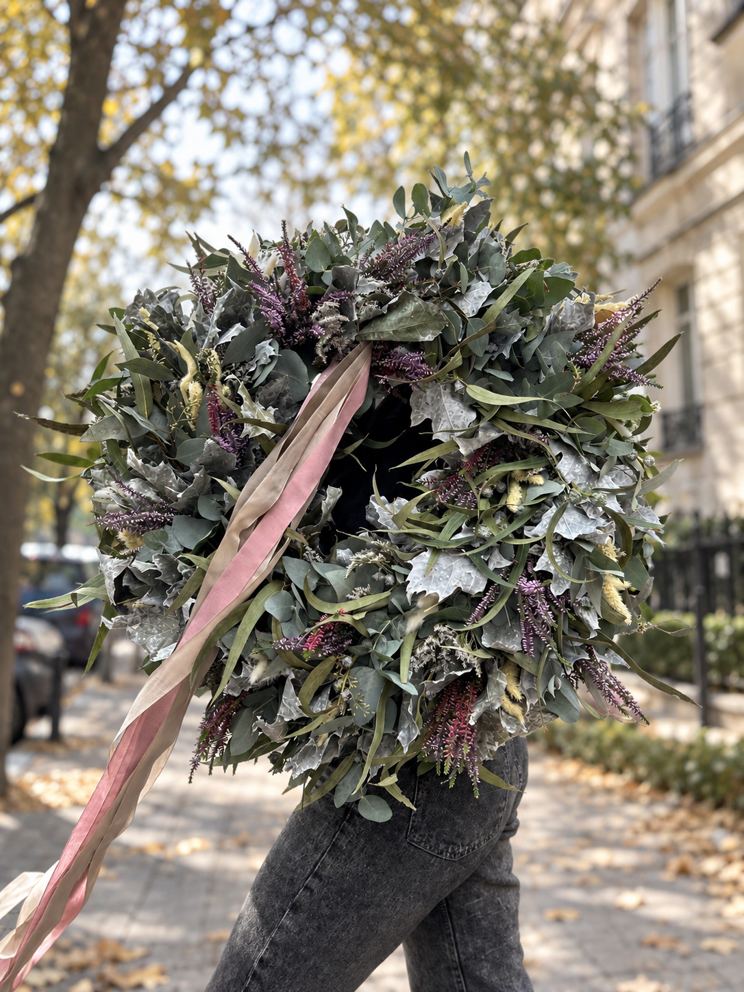 Autumn wreath on the door