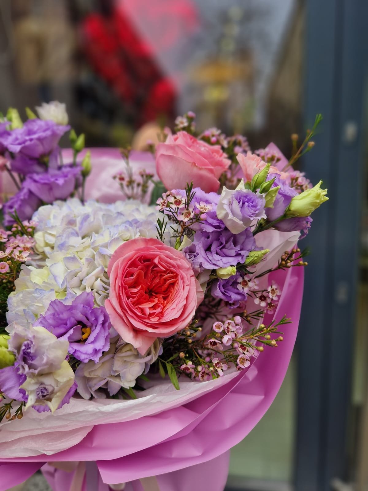 Sexy Pink N Blue Flower Bouquet