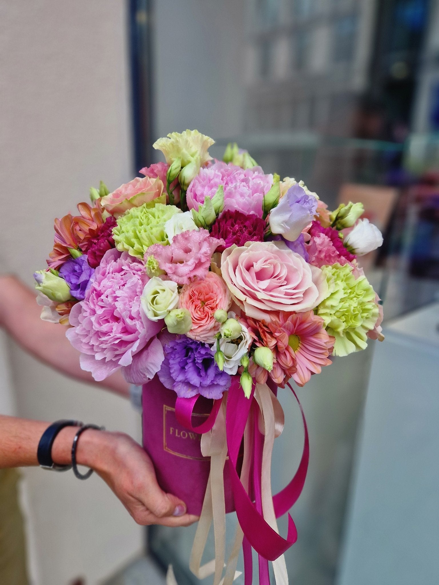 Flowerbox Pastelowe Serce - kwiaty Flower Store Warszawa