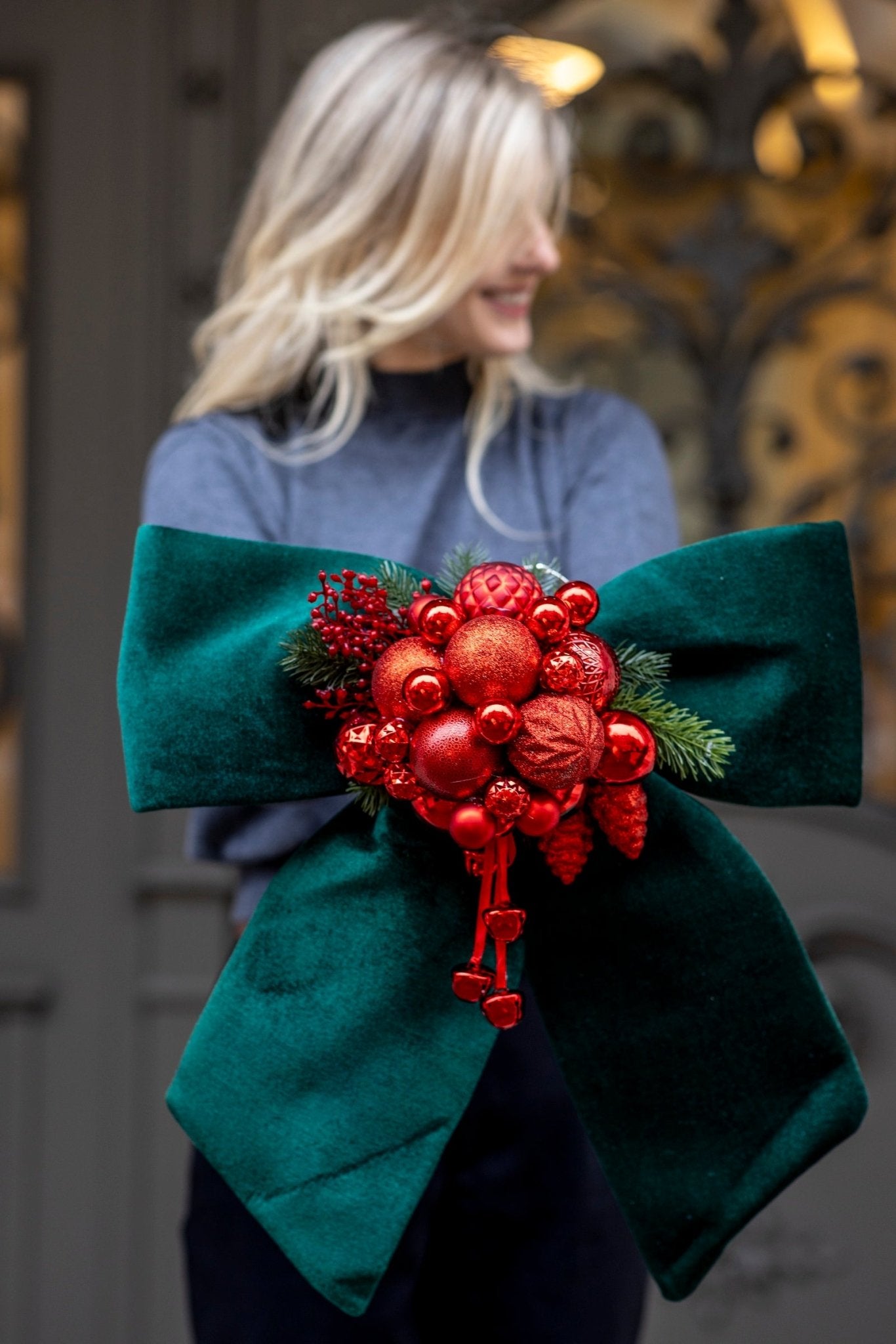 Kokarda świąteczna na drzwi lub do wnętrza - kwiaty Flower Store Warszawa