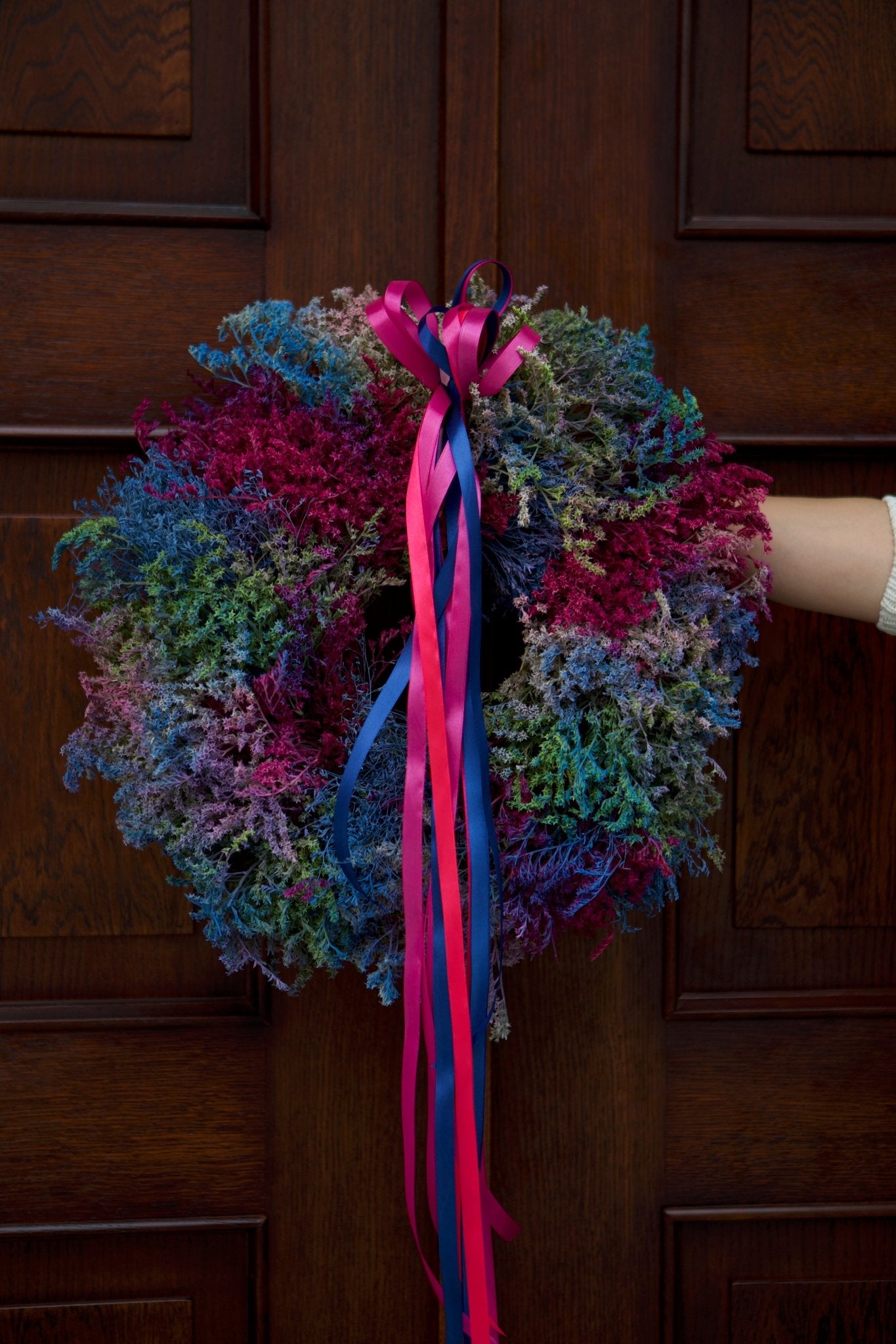 Wianek na drzwi - jesienna mgła - kwiaty Flower Store Warszawa