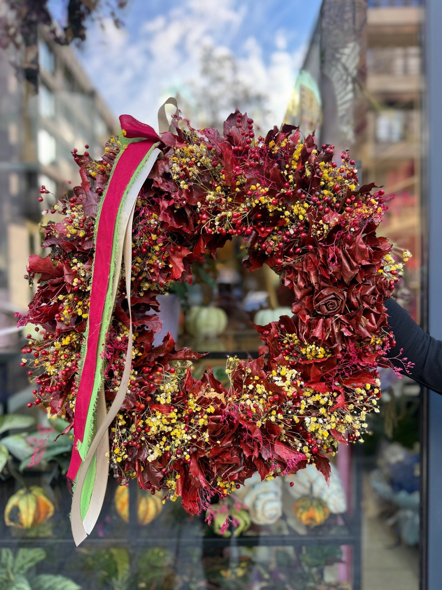 Wianek na drzwi Promień Słońca - kwiaty Flower Store Warszawa