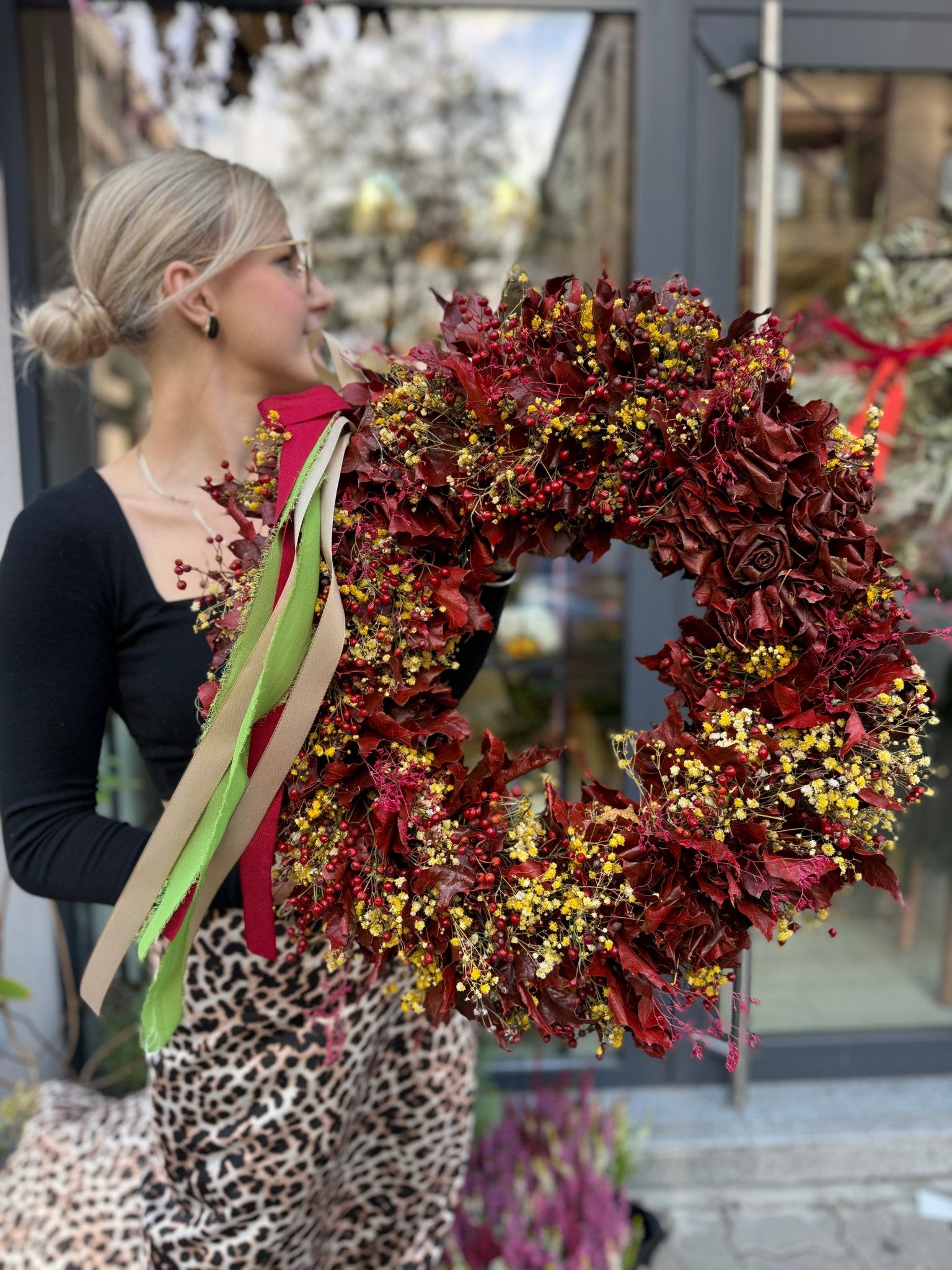 Wianek na drzwi Promień Słońca - kwiaty Flower Store Warszawa