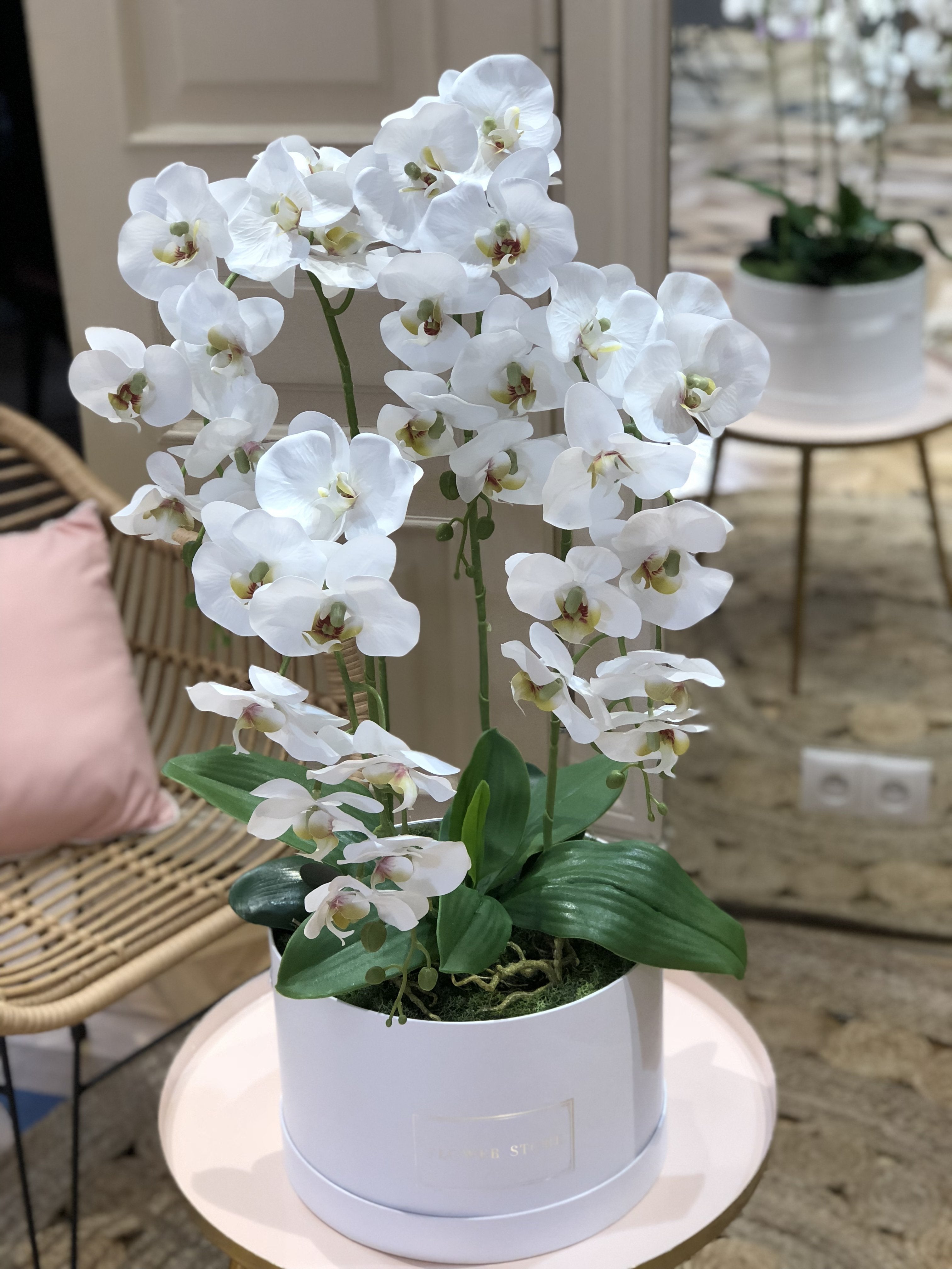 Ekskluzywny biały storczyk grande - kwiaty sztuczne